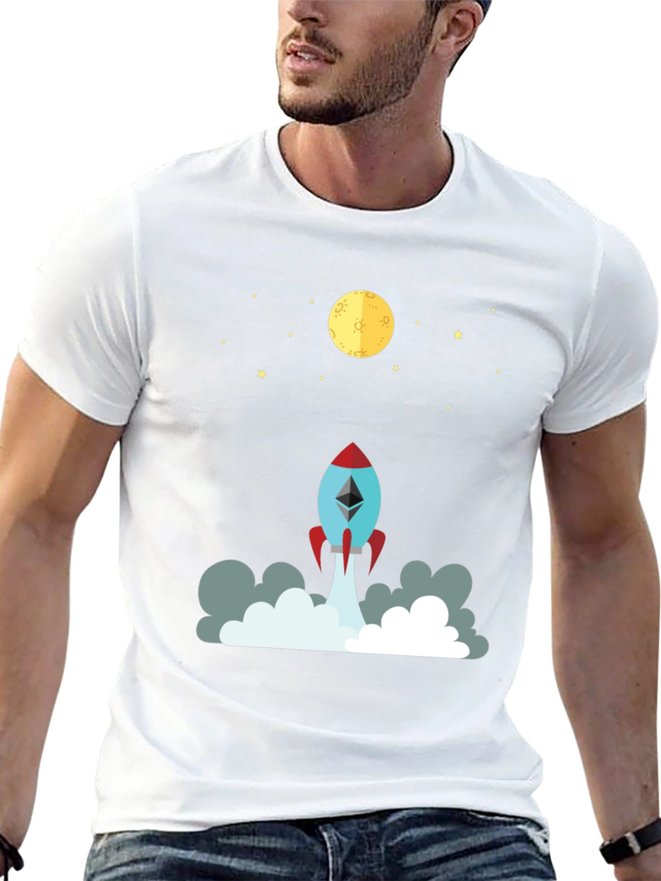 Ethereum Rocket to the Moon Graphic Tee
