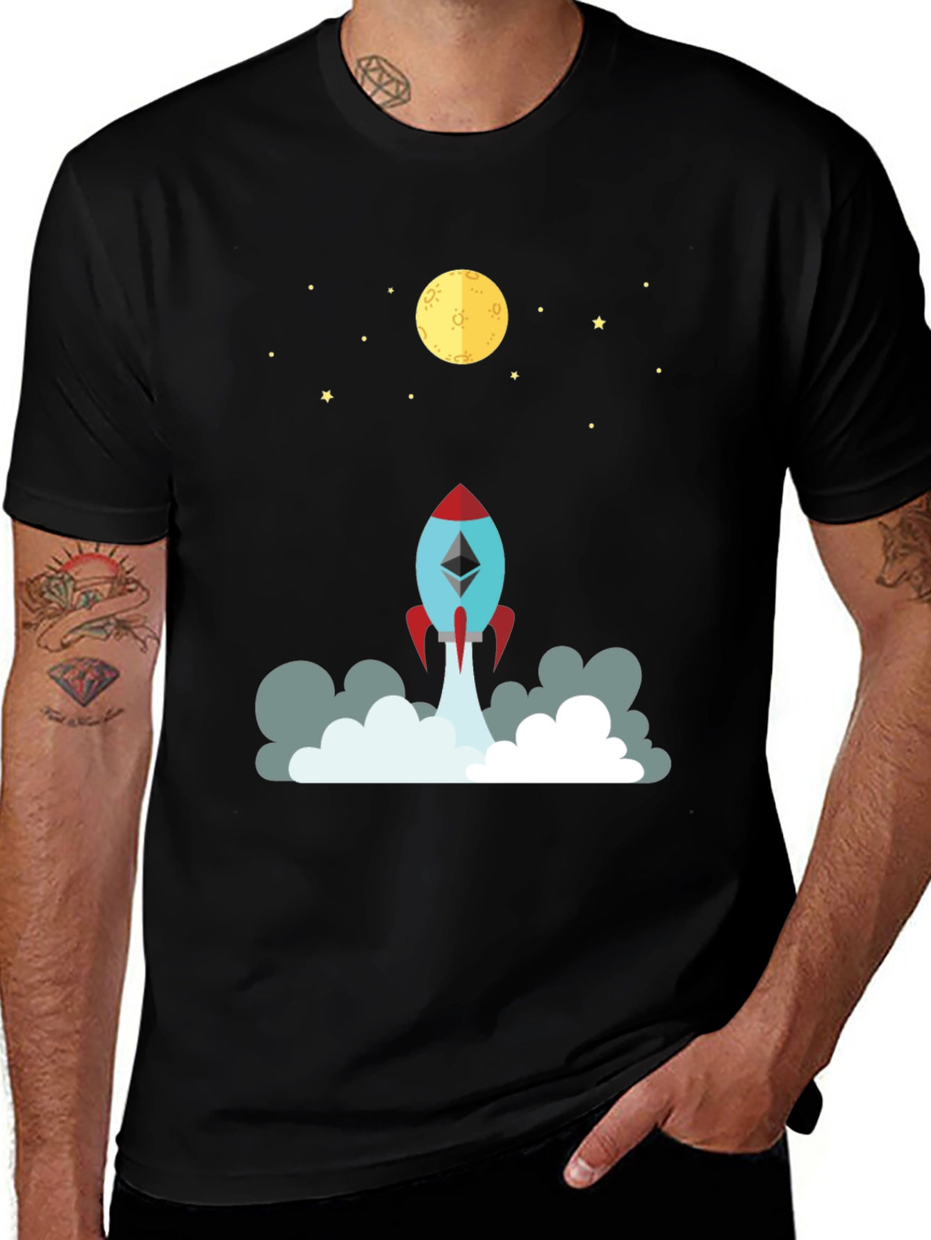 Ethereum Rocket to the Moon Graphic Tee