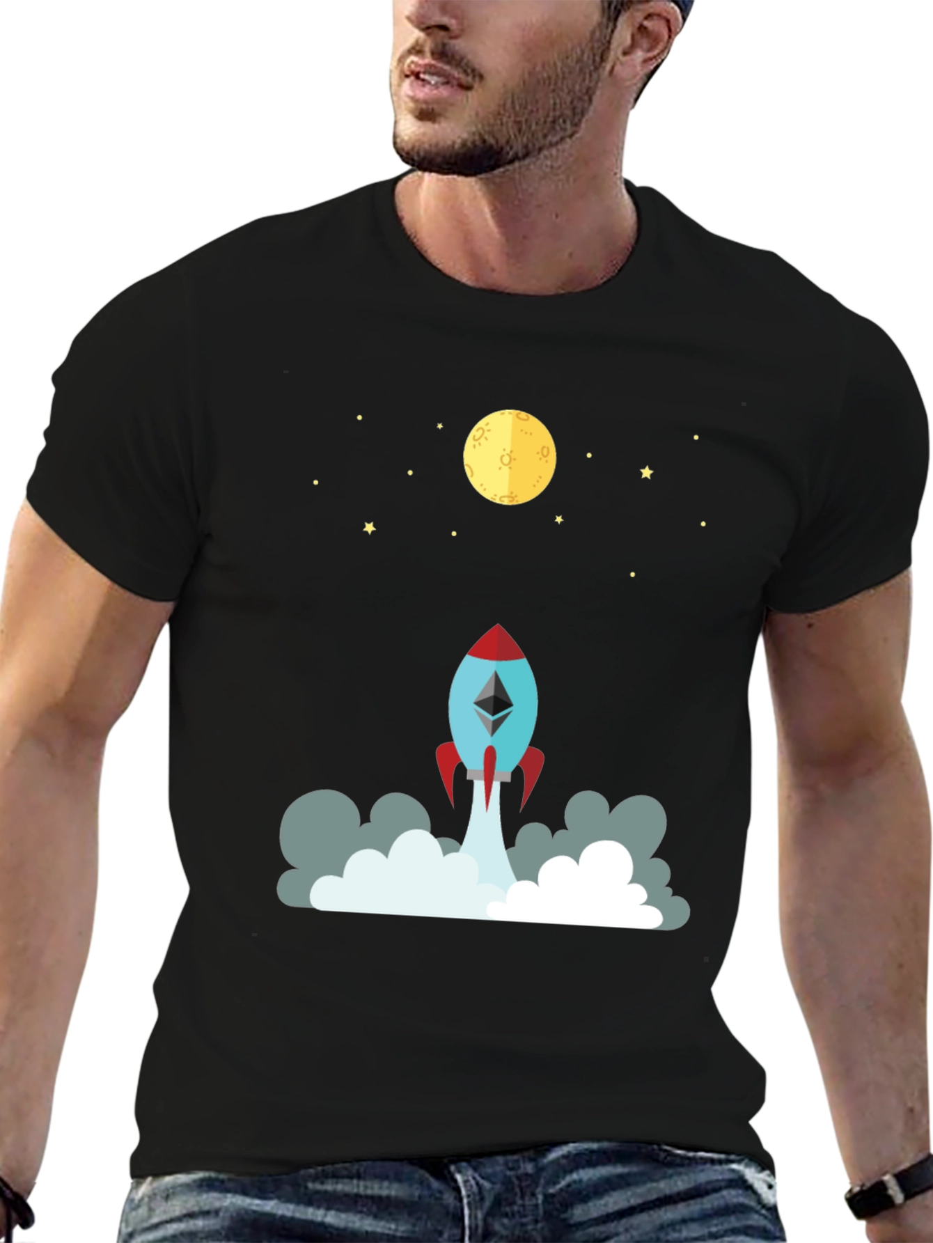 Ethereum Rocket to the Moon Graphic Tee