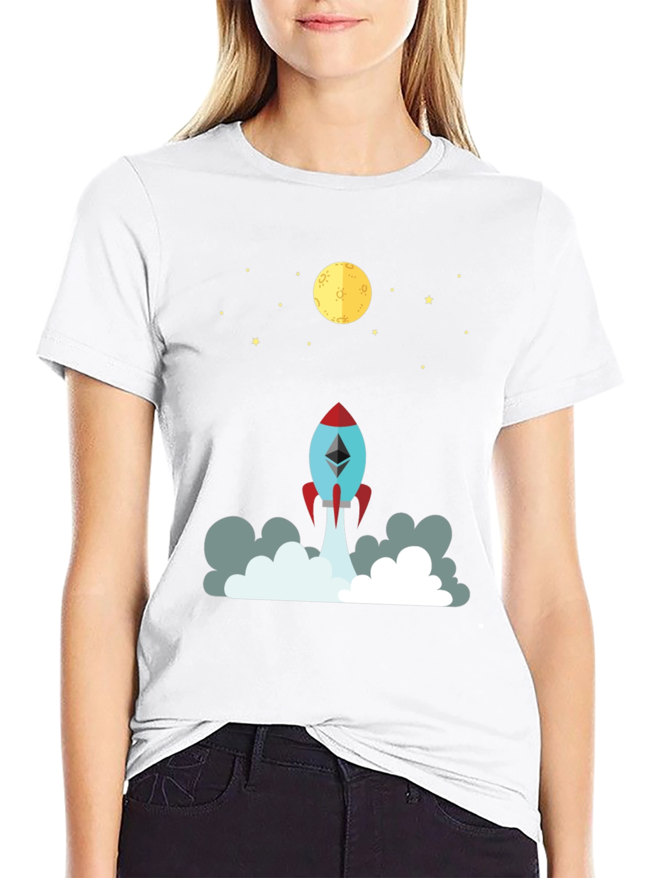 Ethereum Rocket to the Moon Graphic Tee