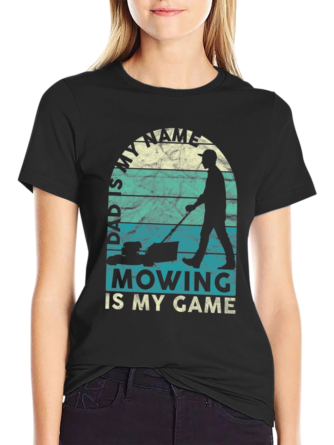 Dads My Name Mowing Is My Game Graphic Tee