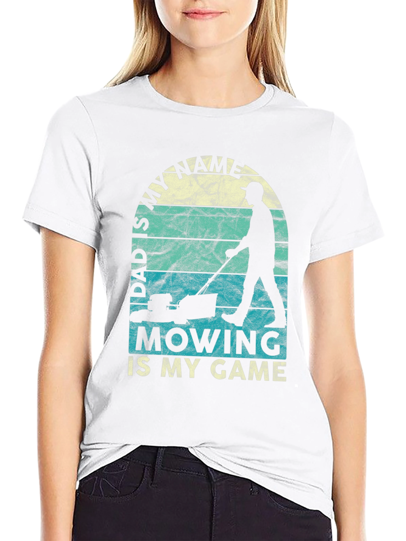 Dads My Name Mowing Is My Game Graphic Tee