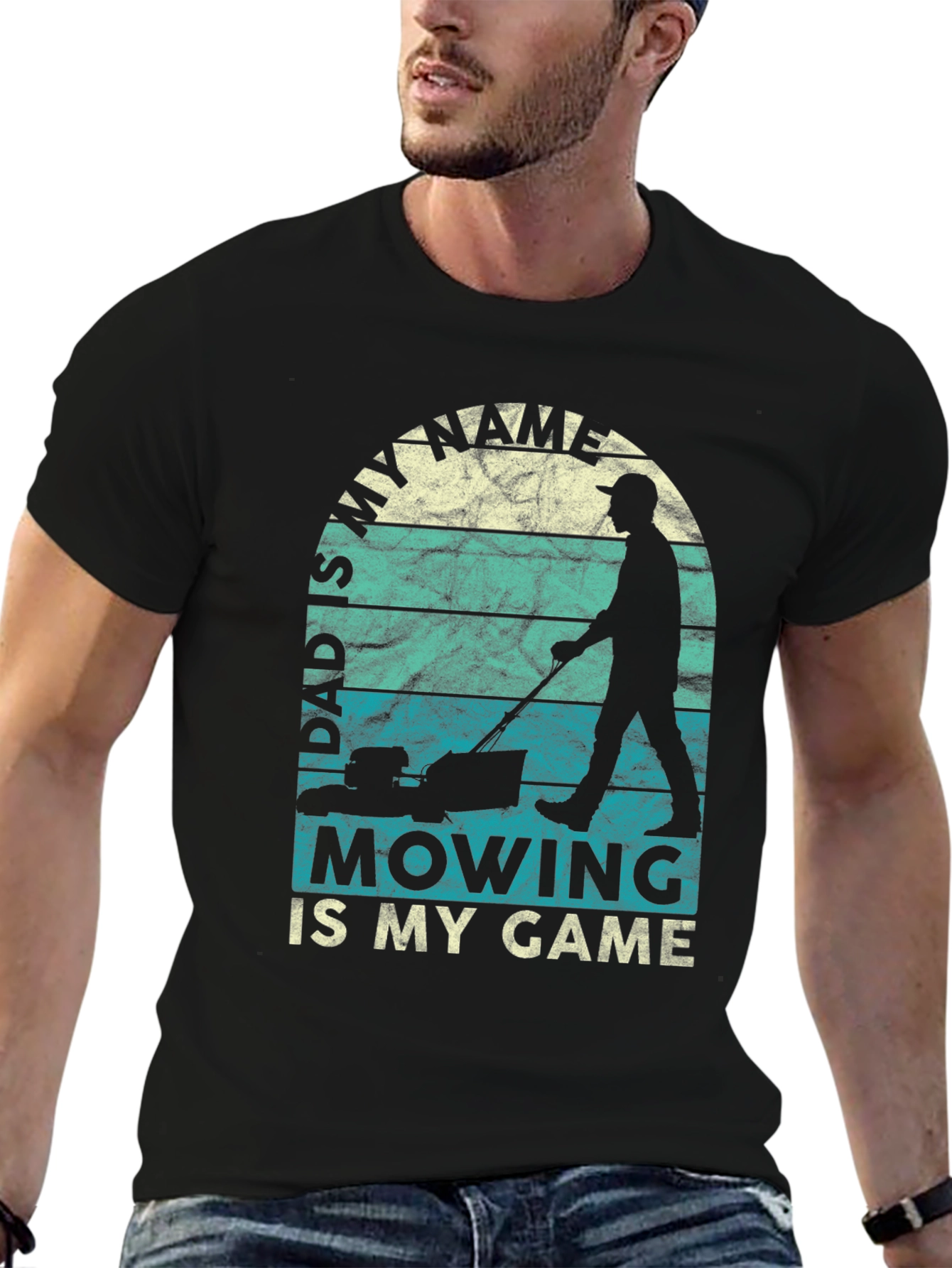 Dads My Name Mowing Is My Game Graphic Tee