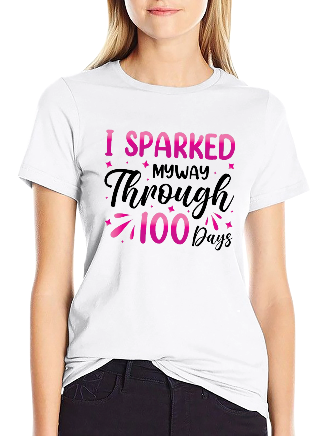 I Sparked Through 100 Days Black Tee