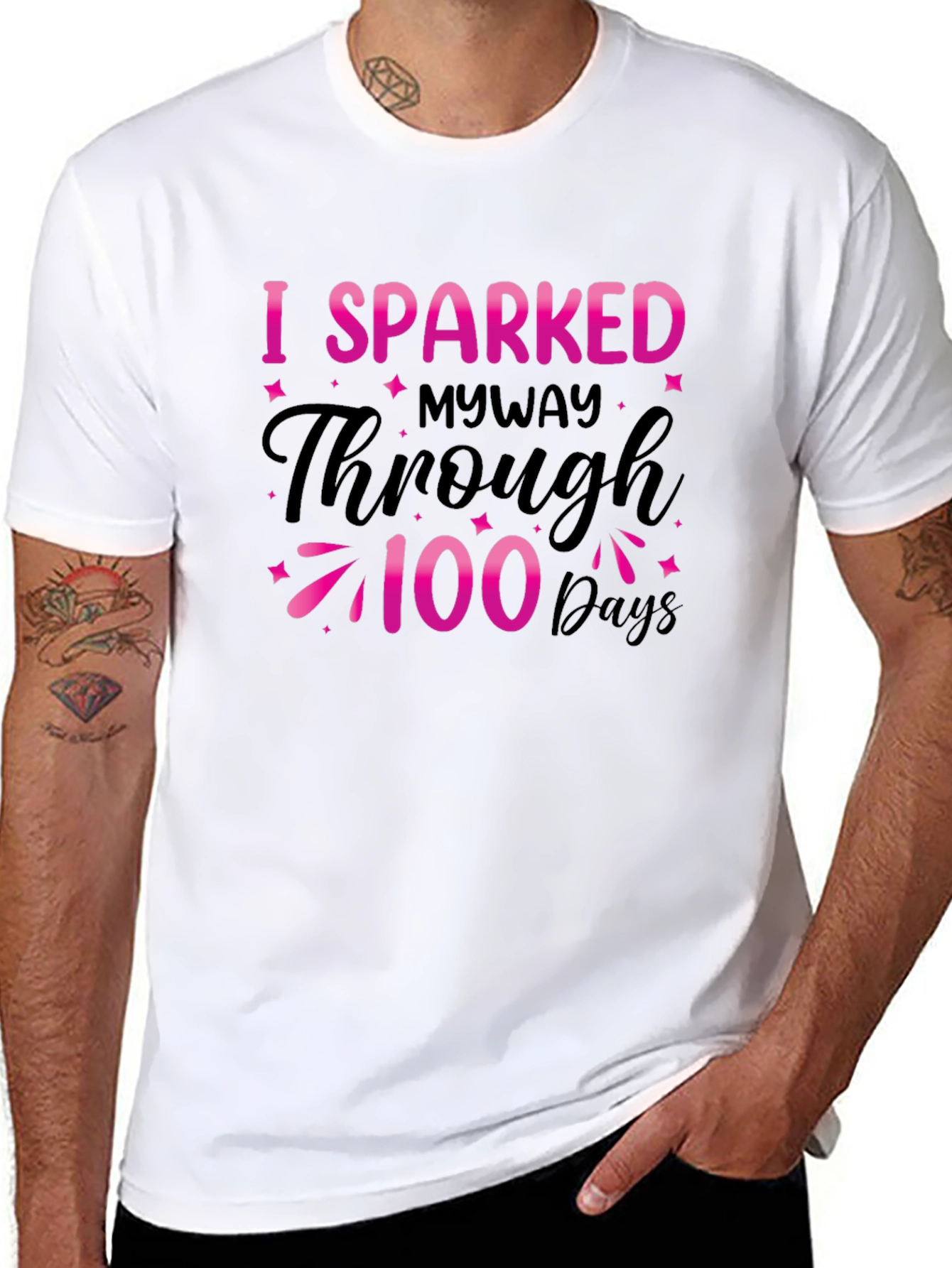 I Sparked Through 100 Days Black Tee