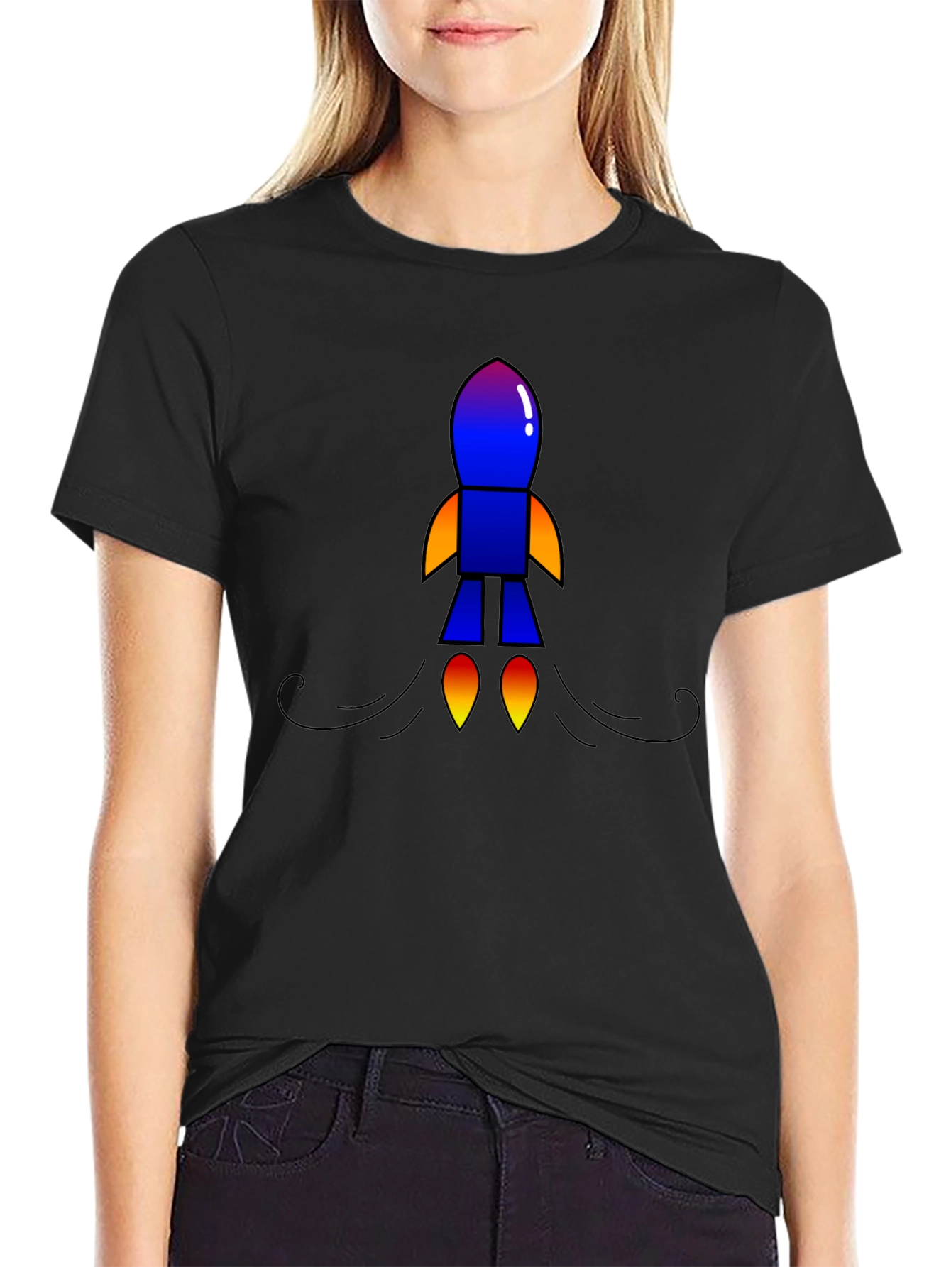 Rocket Graphic Black T-Shirt