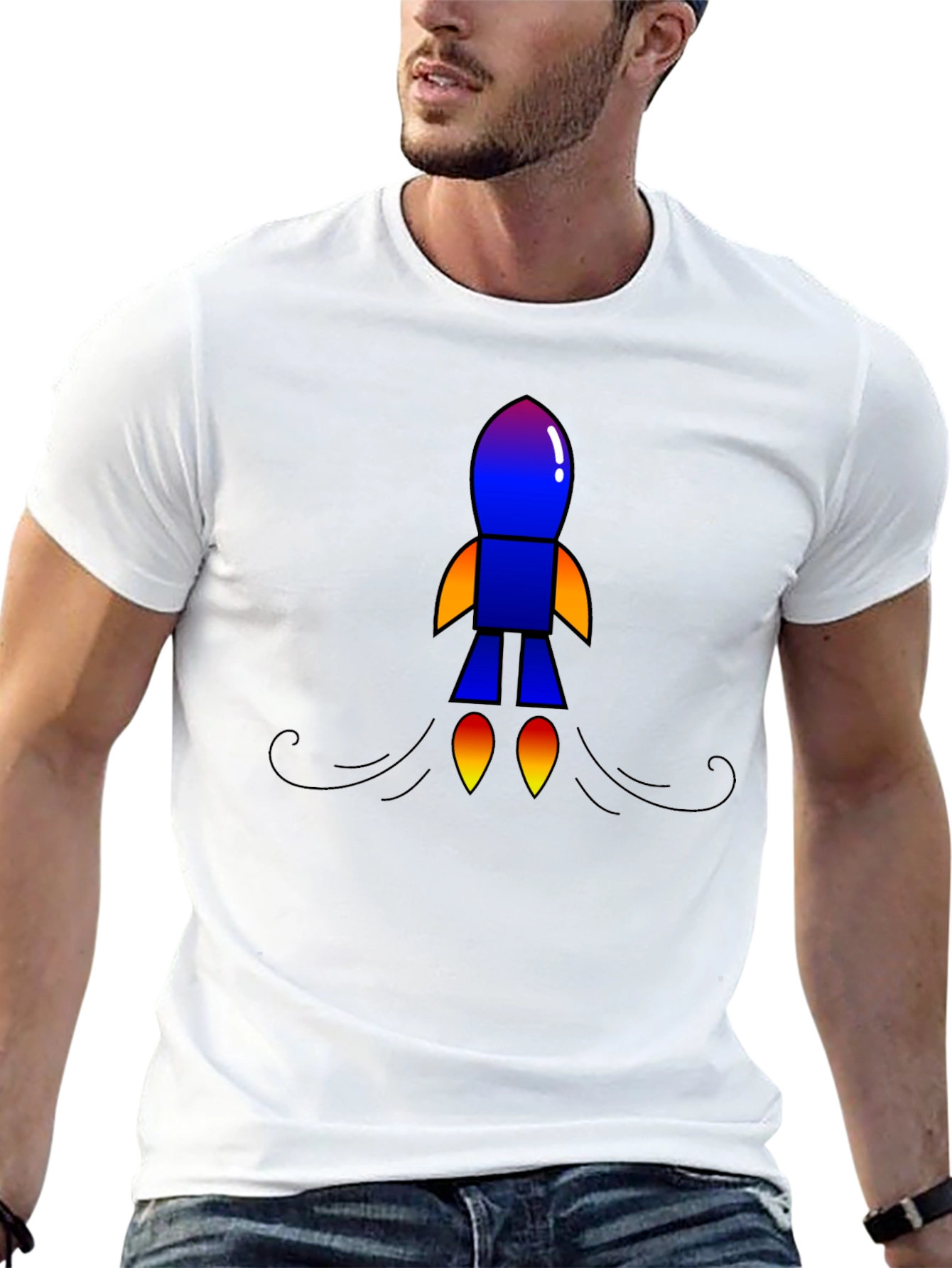 Rocket Graphic Black T-Shirt