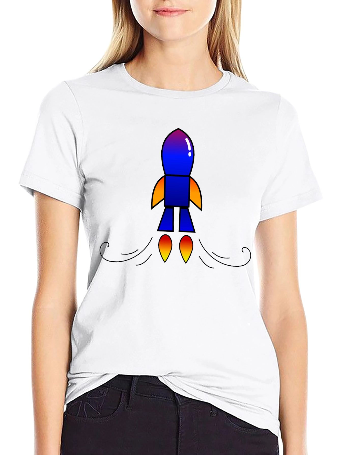Rocket Graphic Black T-Shirt