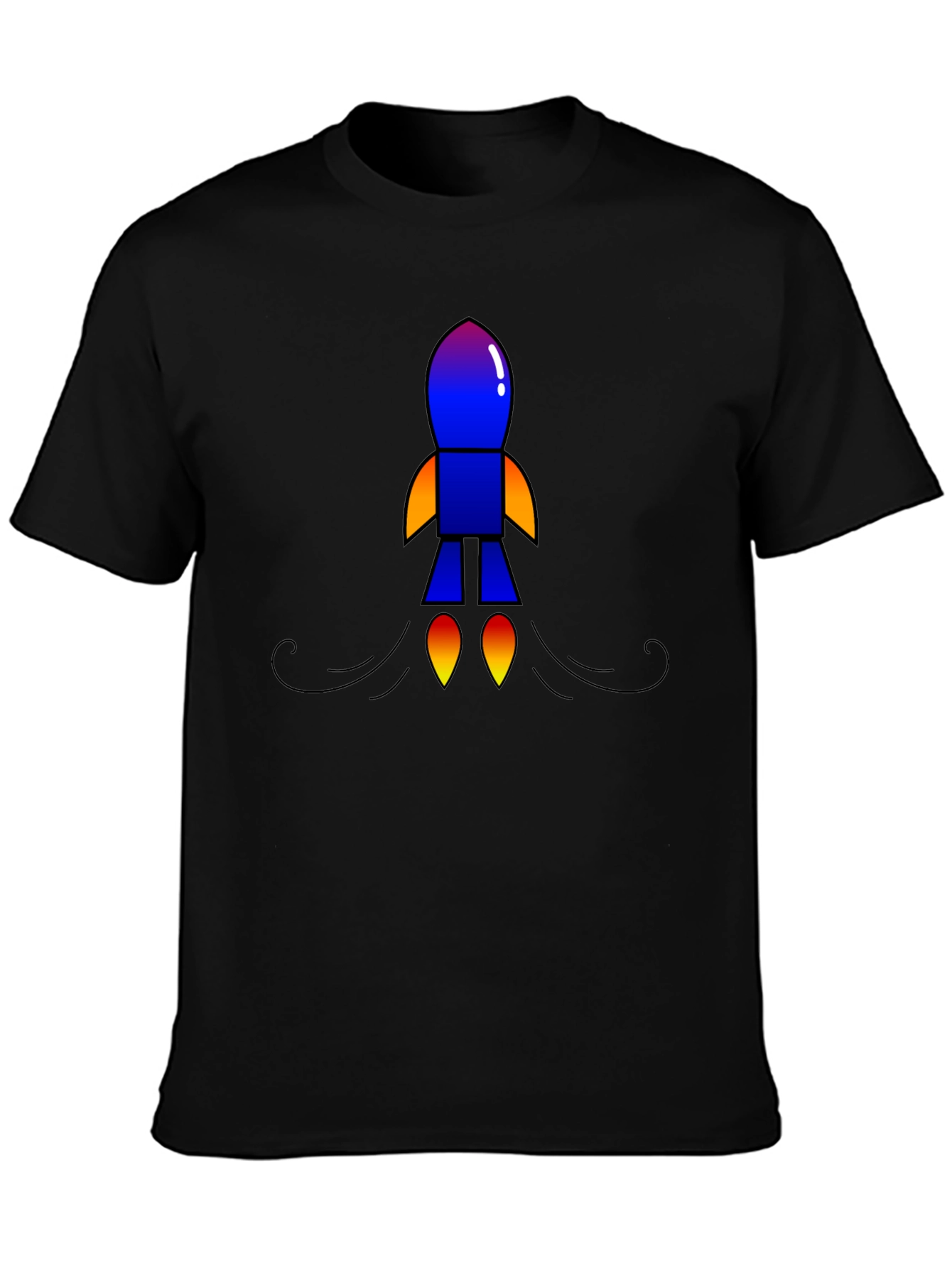 Rocket Graphic Black T-Shirt