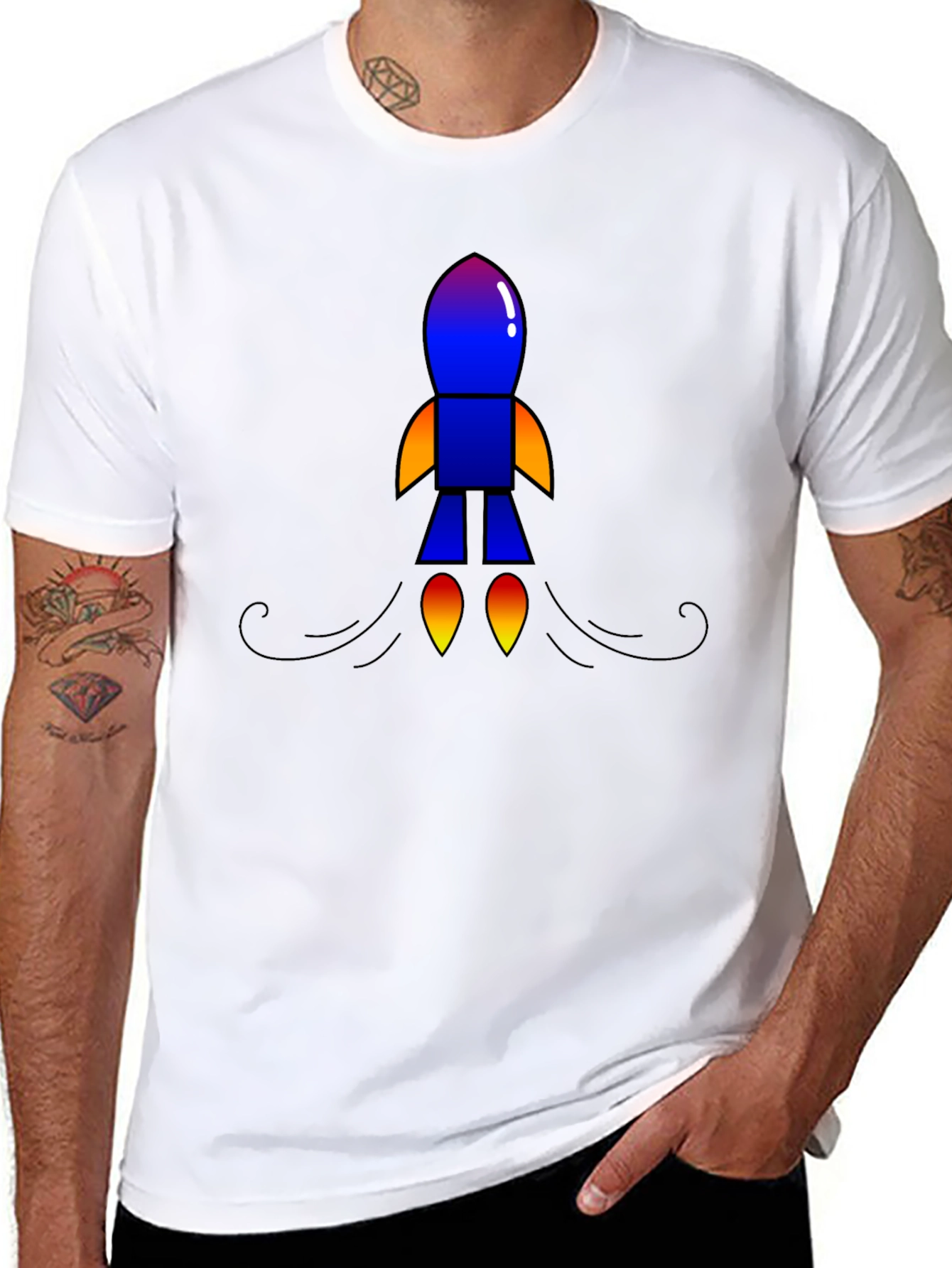 Rocket Graphic Black T-Shirt