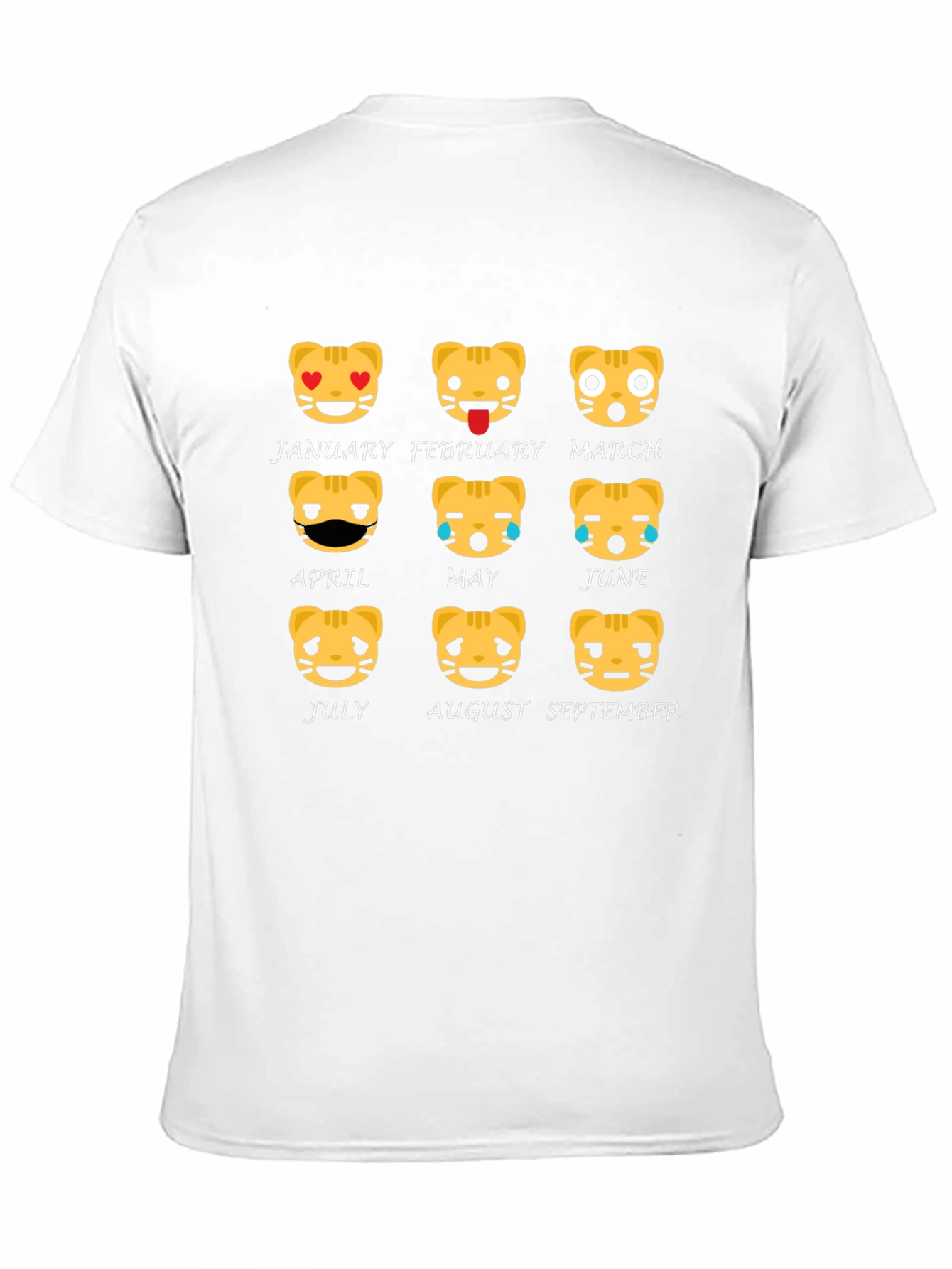 Zodiac Tiger Emoji Month Black T-Shirt