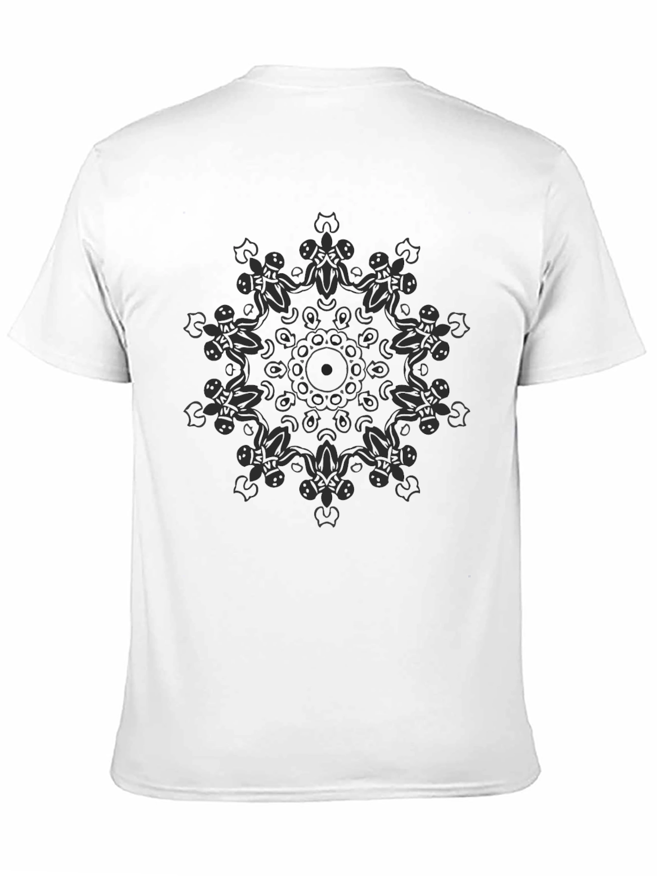 Modern Mandala Graphic Tee - Soft Black Cotton