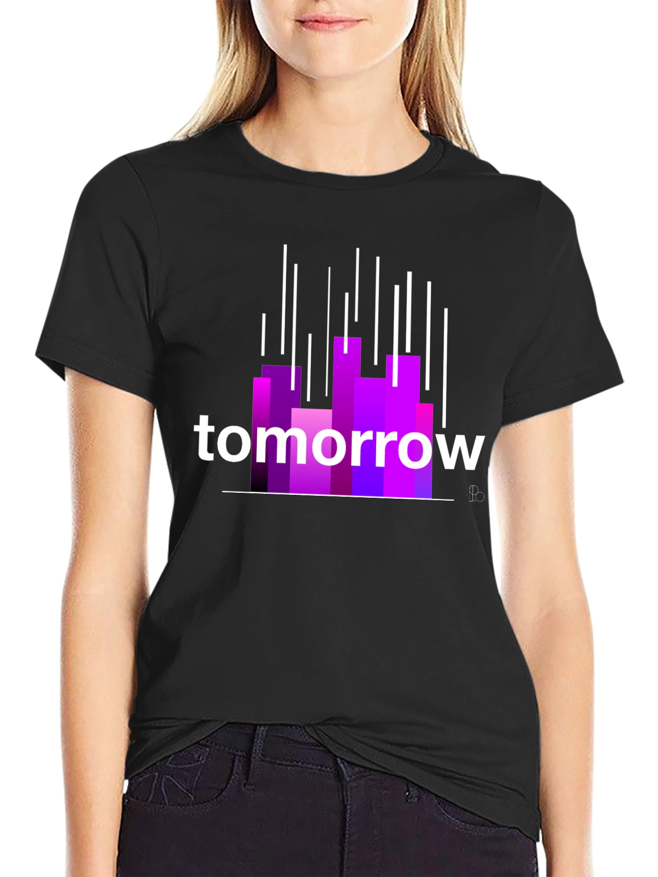 Tomorrow Graphic Print Black T-Shirt