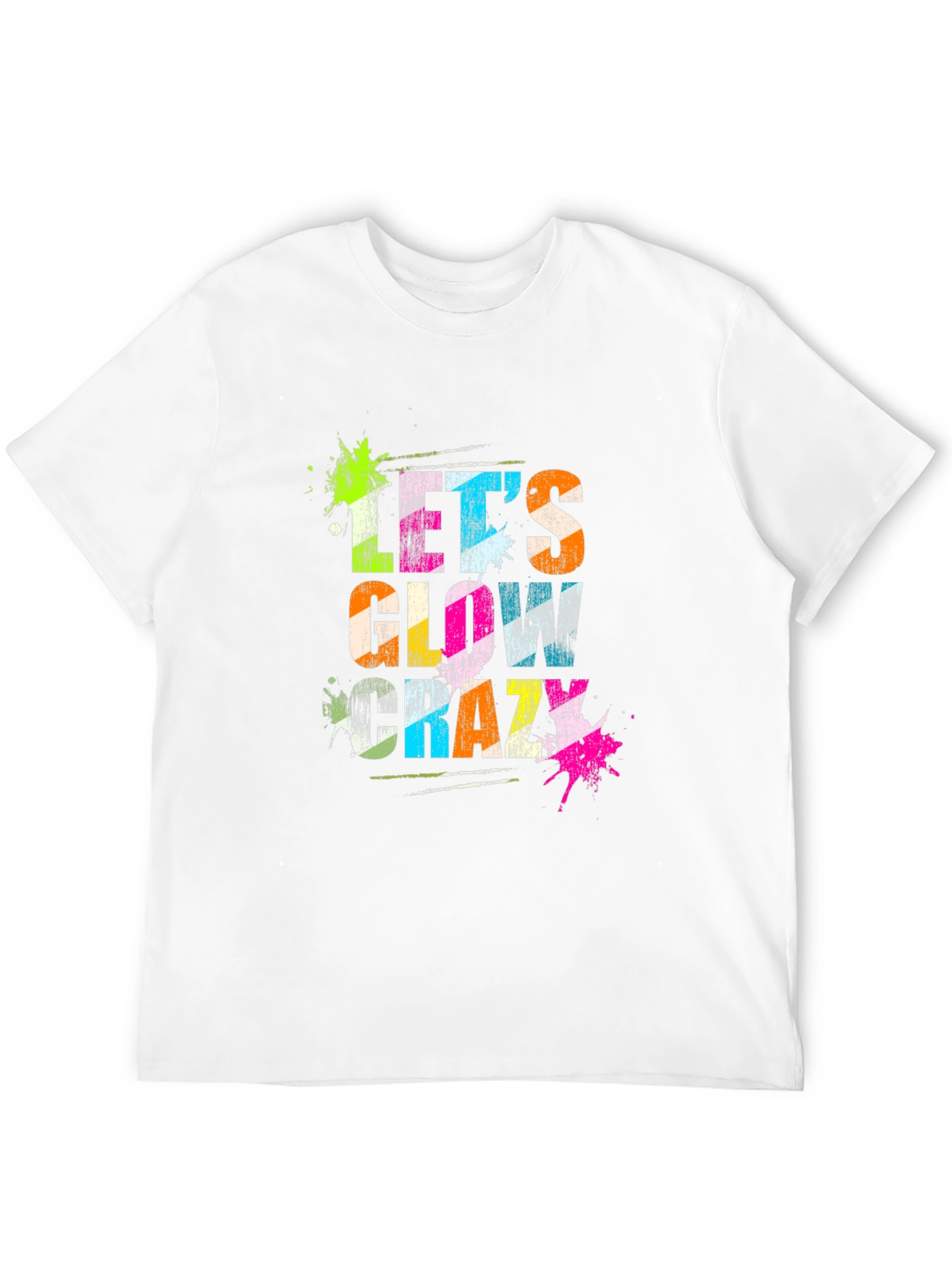 Lets Glow Crazy Black Graphic T-Shirt