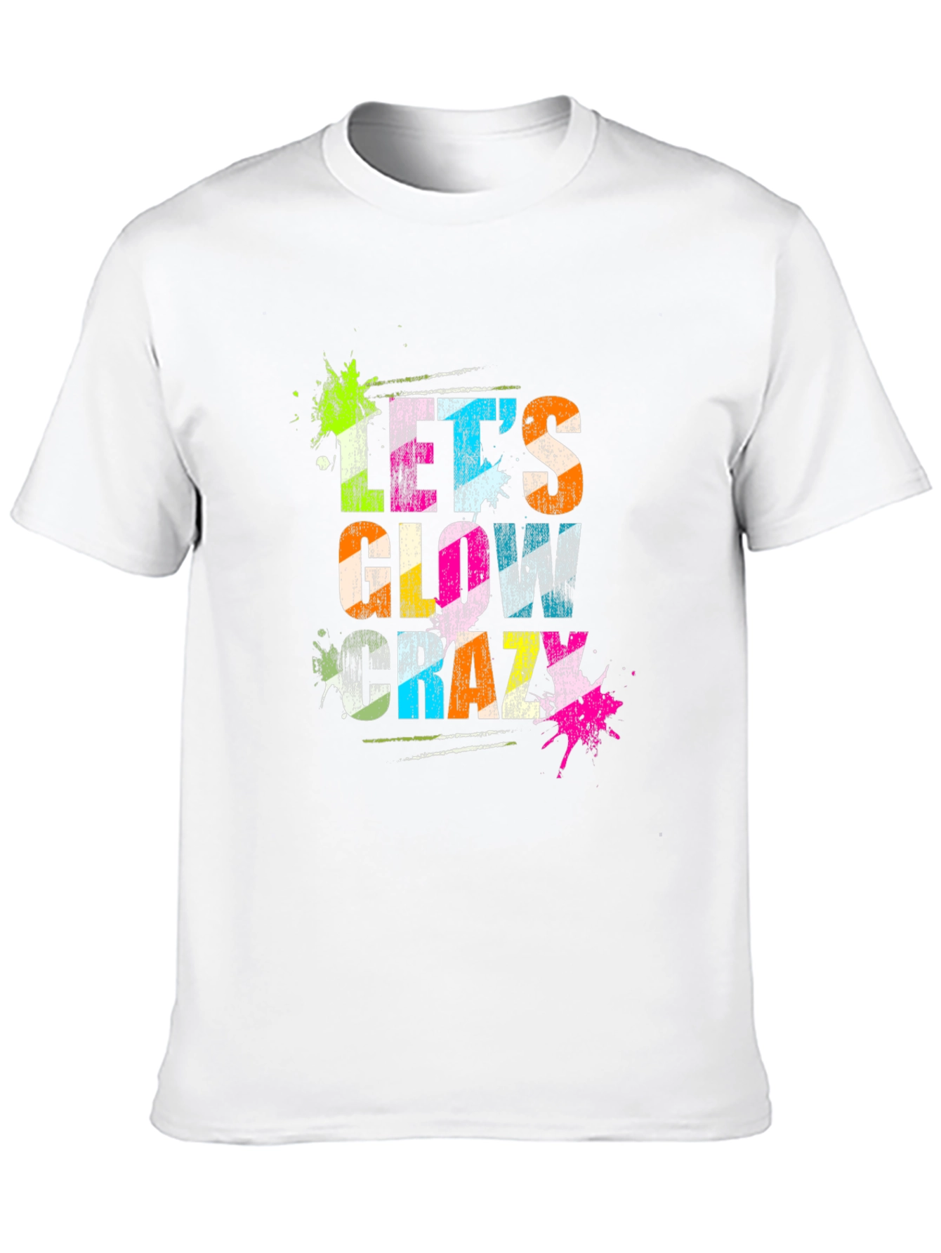 Lets Glow Crazy Black Graphic T-Shirt