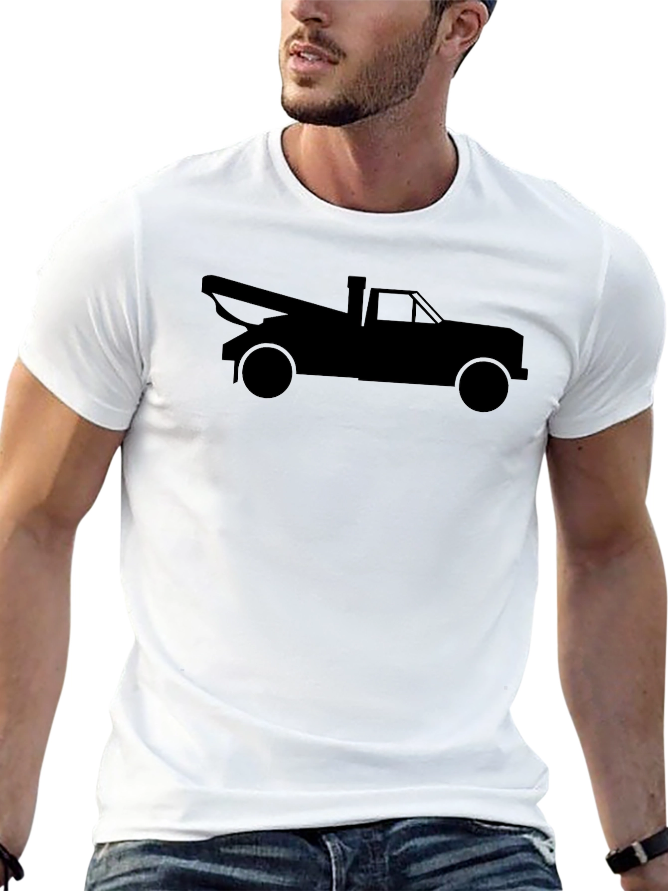 Tow Truck Silhouette Graphic Tee