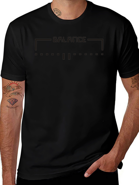 Balance Graphic Print Crew Neck T-Shirt - Black