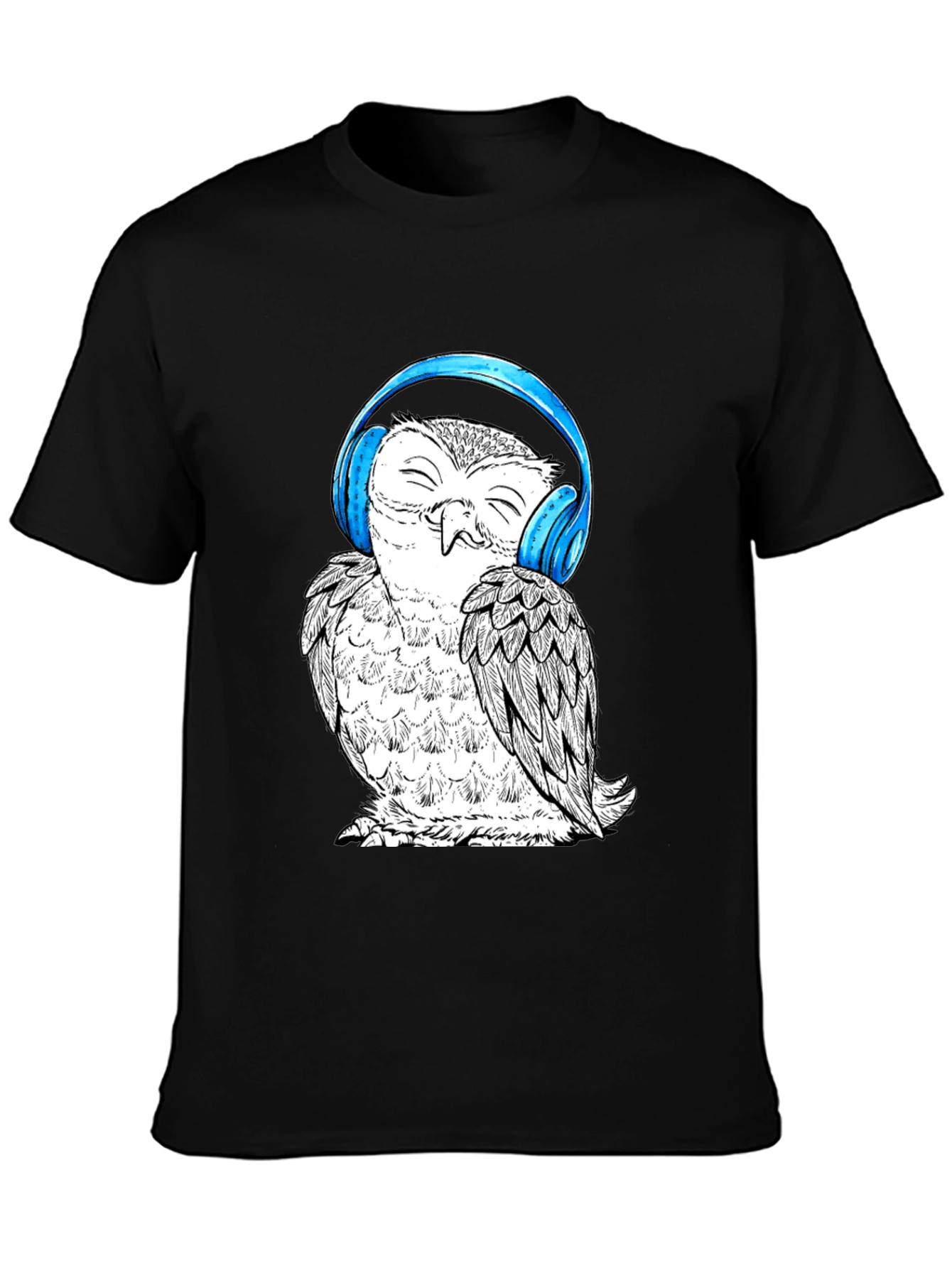 Owl with Headphones Graphic T-Shirt