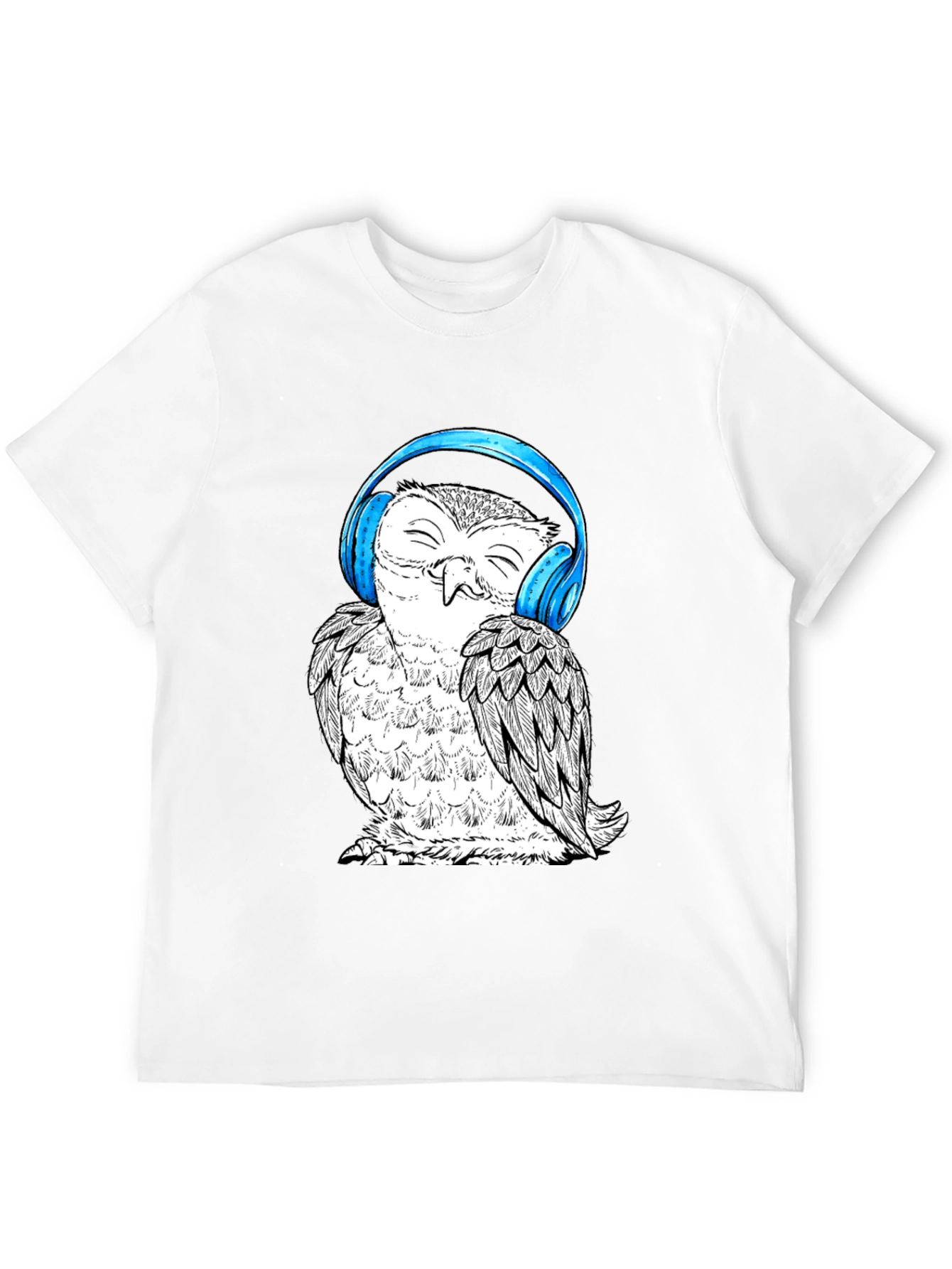 Owl with Headphones Graphic T-Shirt