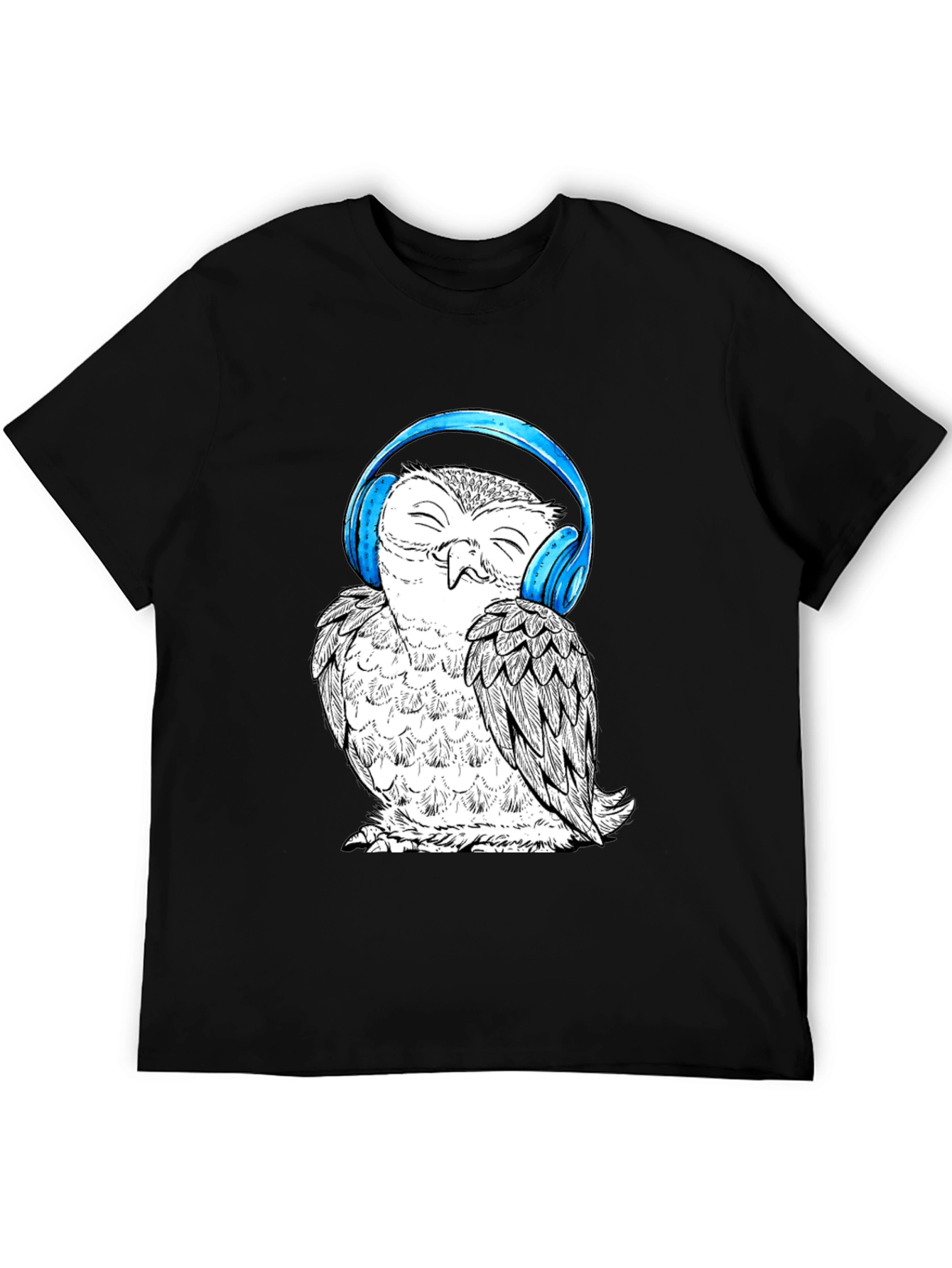Owl with Headphones Graphic T-Shirt