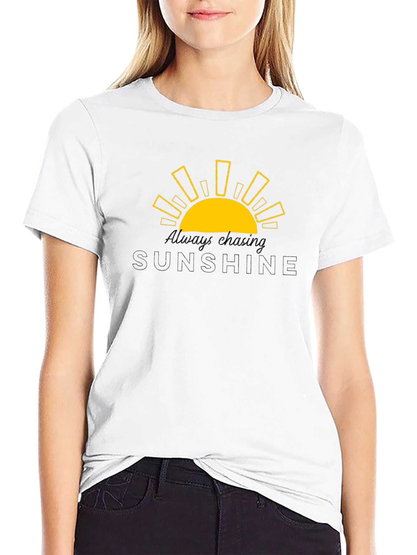 Always Chasing Sunshine Black Graphic Tee