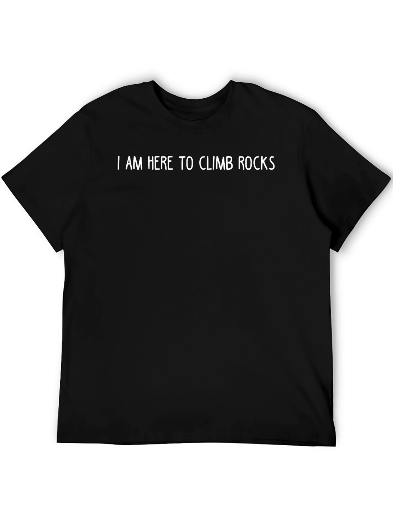 Climbing Rocks Graphic Tee - Black Cotton T-Shirt