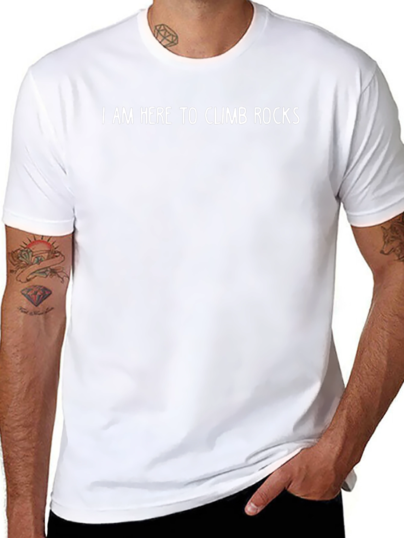 Climbing Rocks Graphic Tee - Black Cotton T-Shirt