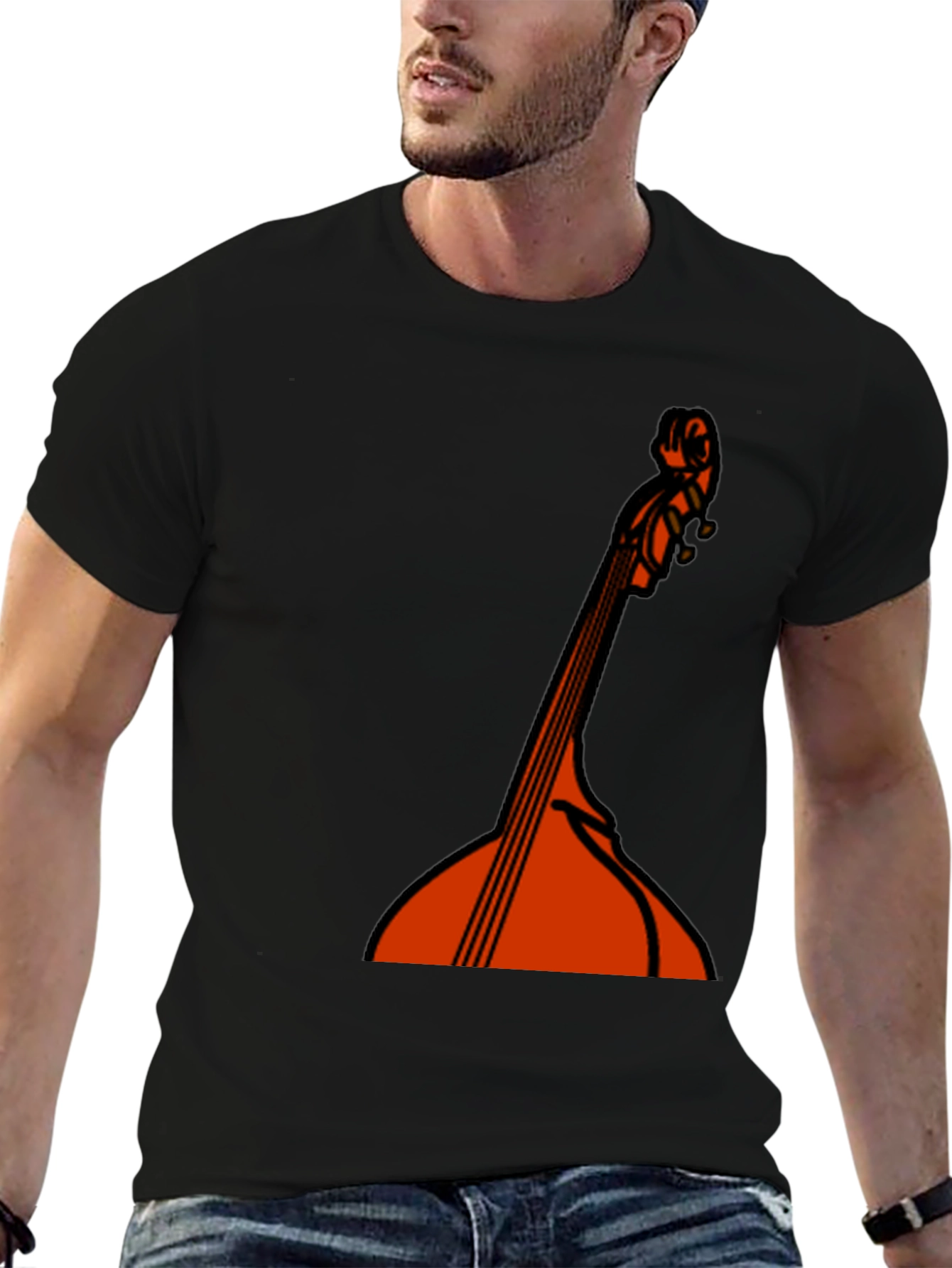 Bass Guitar Graphic Black T-Shirt
