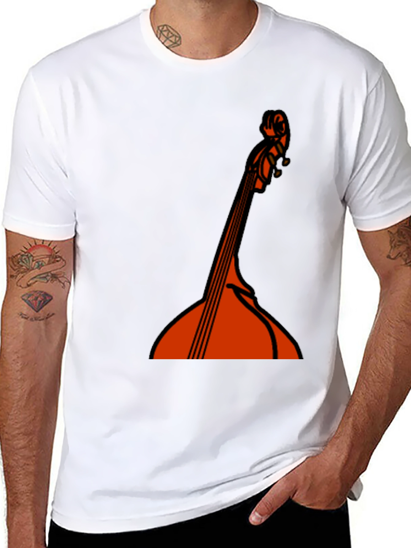 Bass Guitar Graphic Black T-Shirt