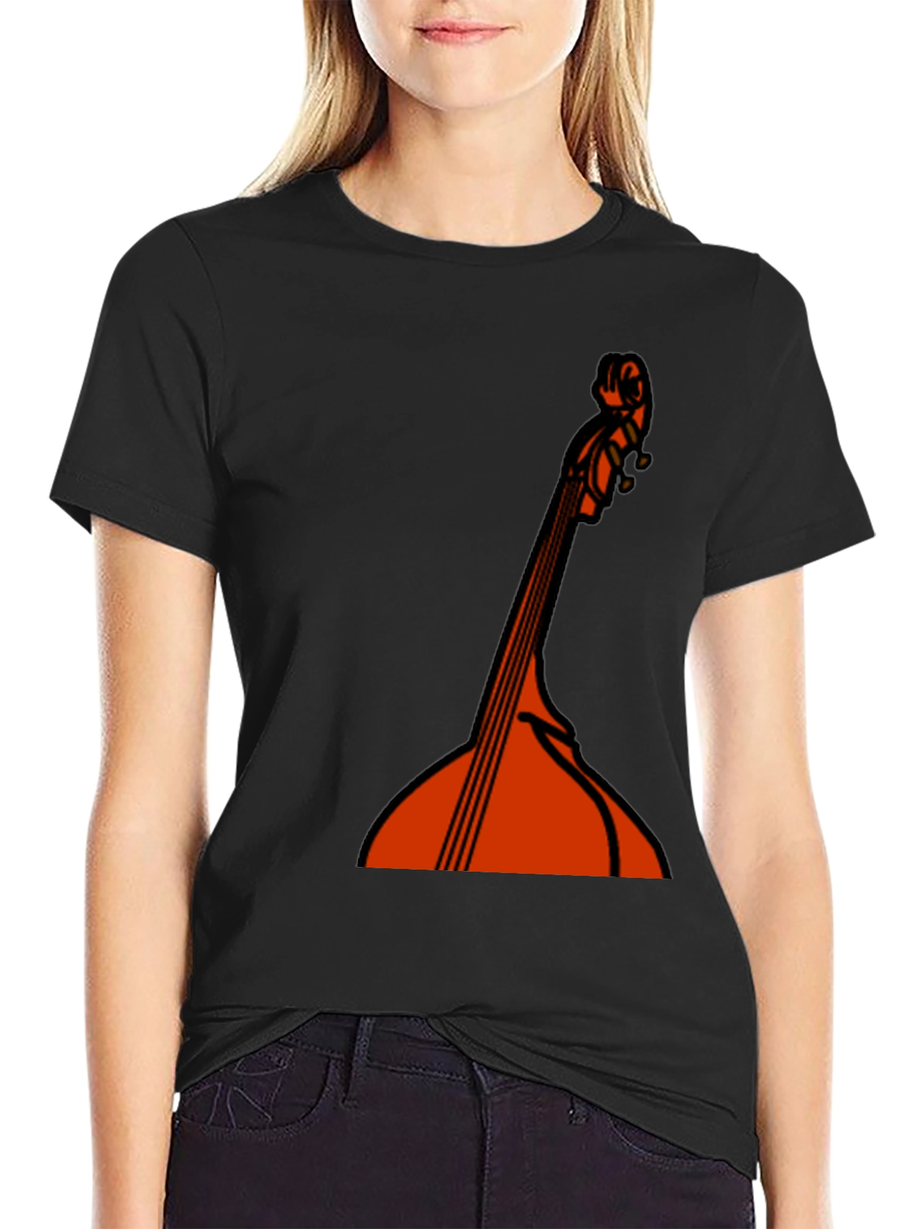 Bass Guitar Graphic Black T-Shirt