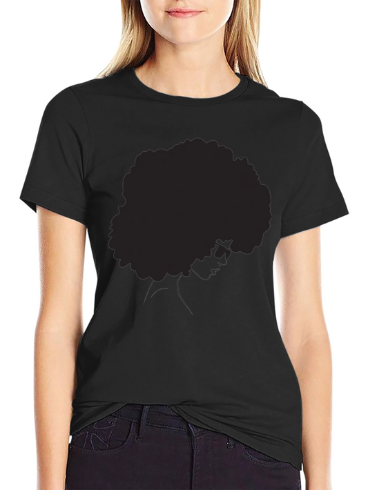 Black Afro Silhouette Graphic Tee - Modern Unisex T-Shirt