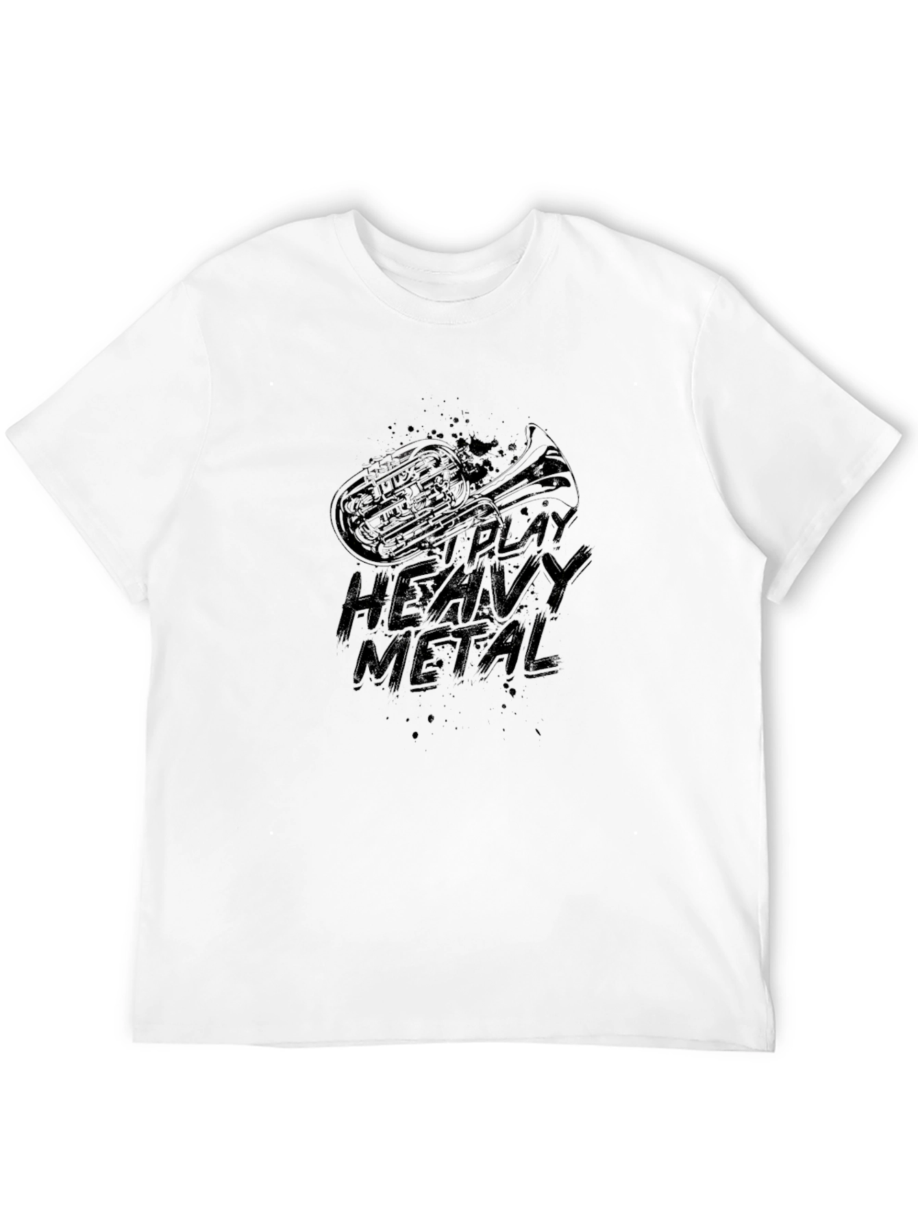 Heavy Metal Tuba Player Black Graphic Tee
