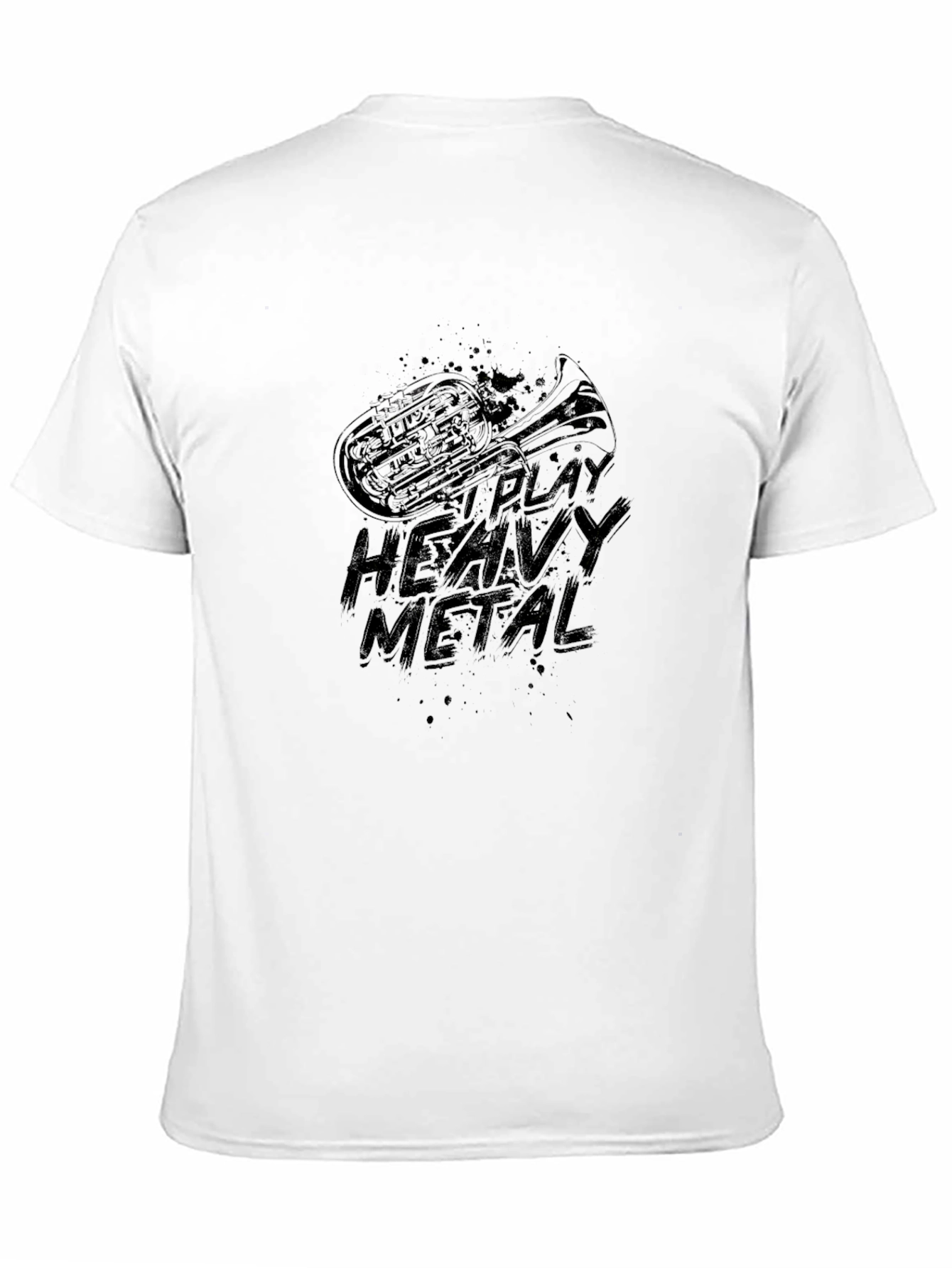 Heavy Metal Tuba Player Black Graphic Tee