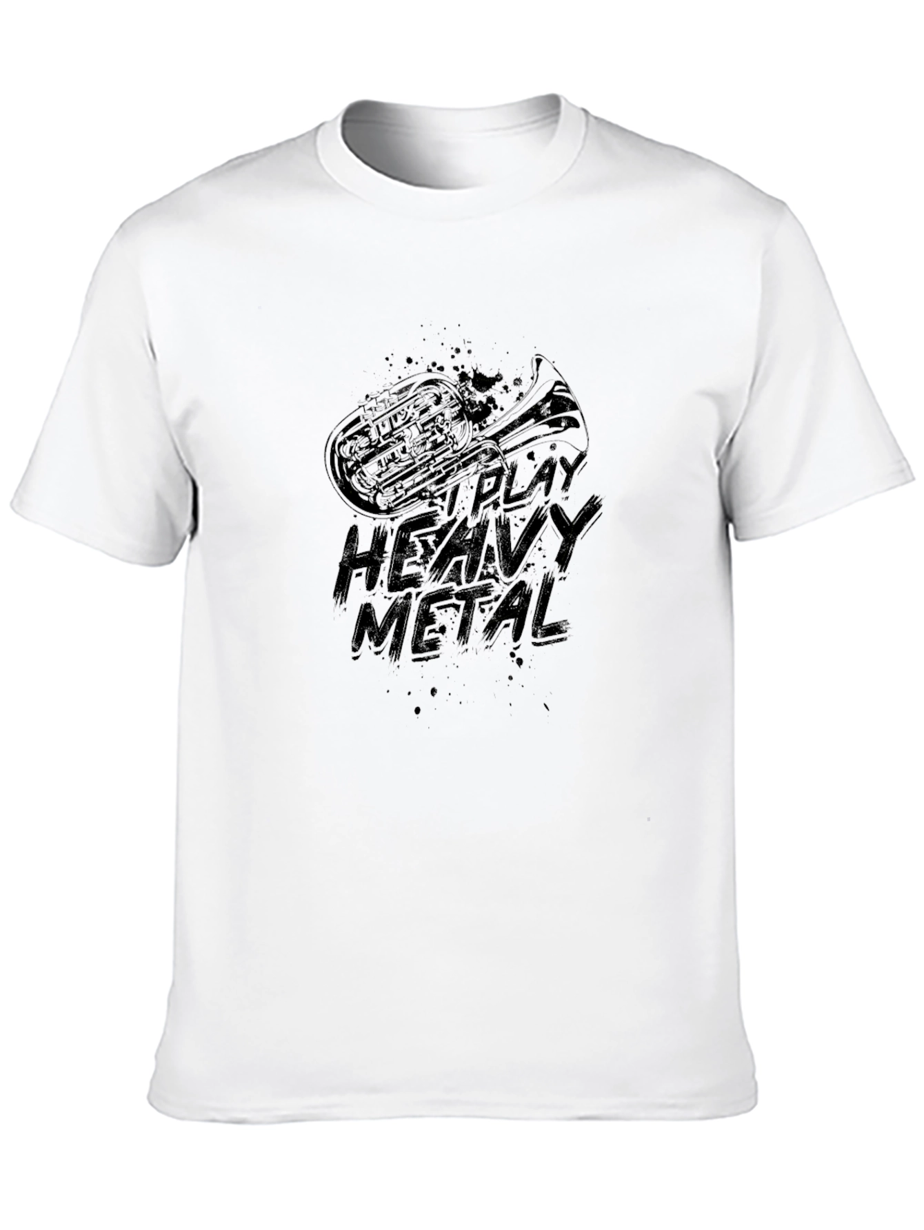 Heavy Metal Tuba Player Black Graphic Tee