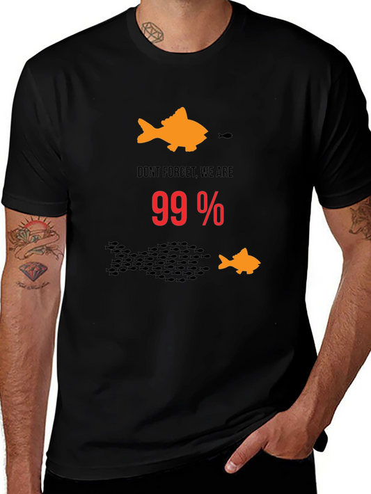 99% Fish Graphic T-Shirt - Black