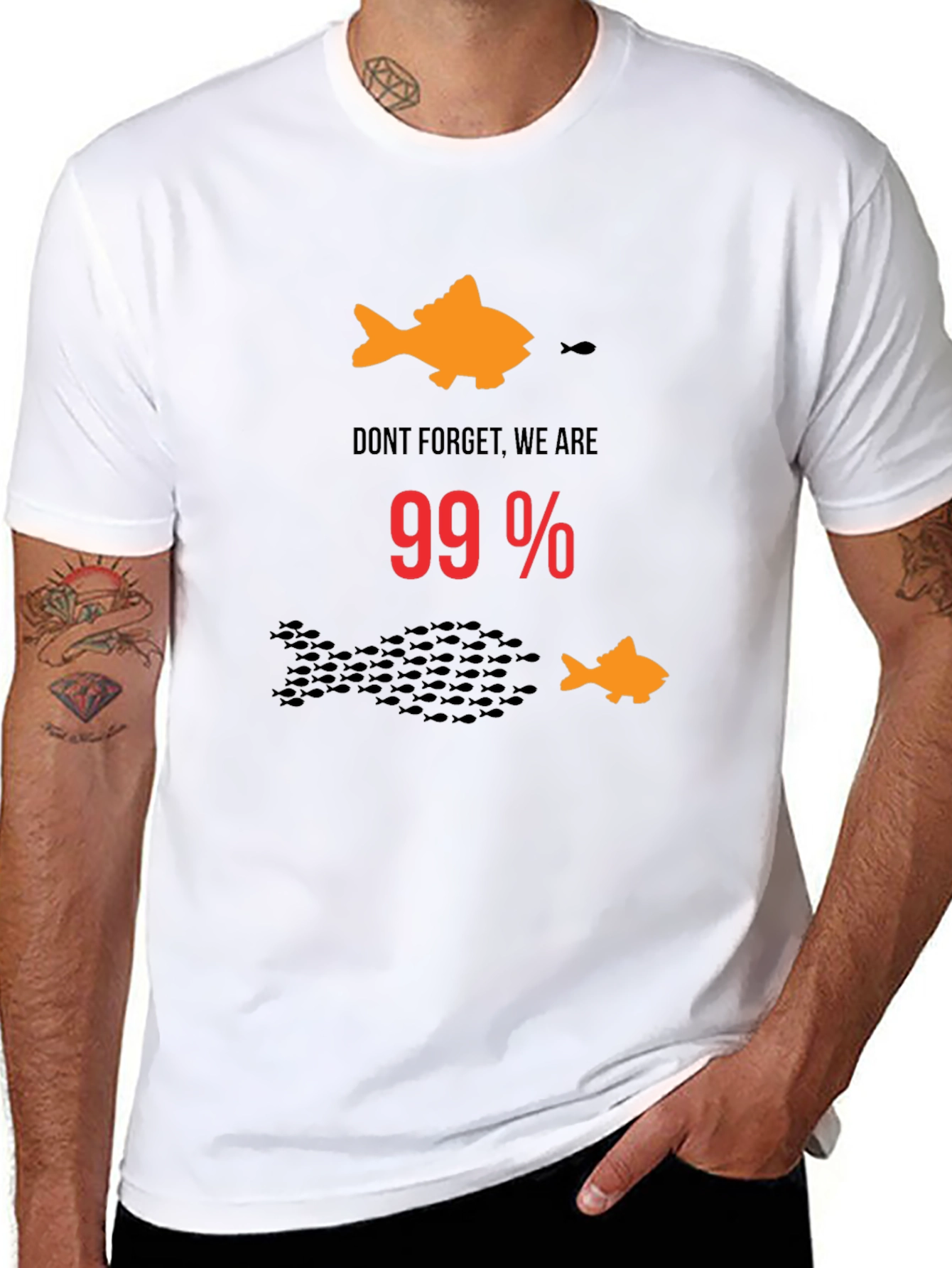99% Fish Graphic T-Shirt - Black