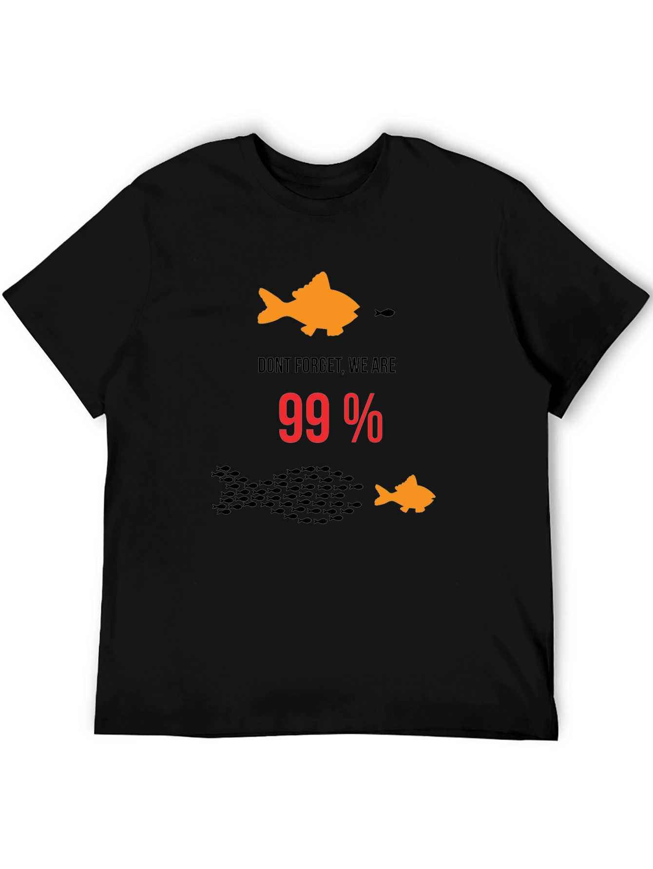 99% Fish Graphic T-Shirt - Black