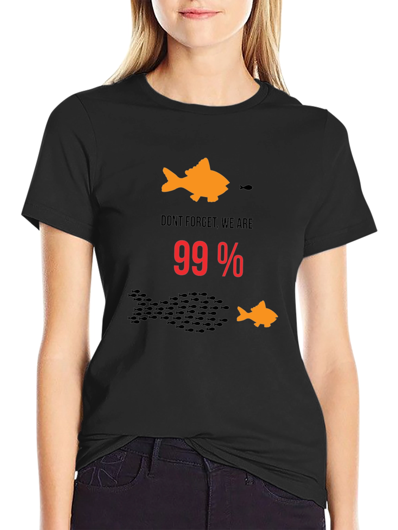 99% Fish Graphic T-Shirt - Black