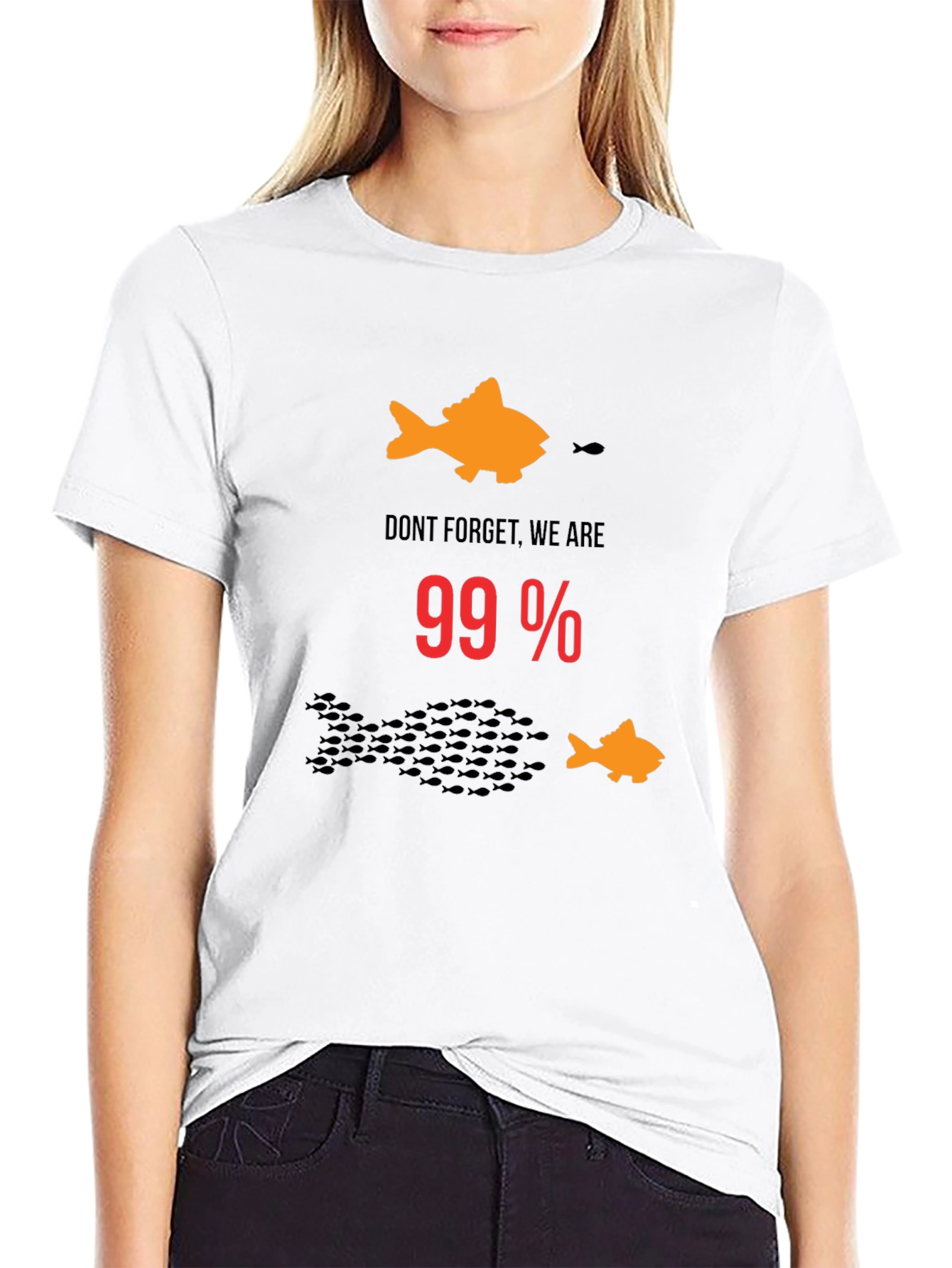 99% Fish Graphic T-Shirt - Black