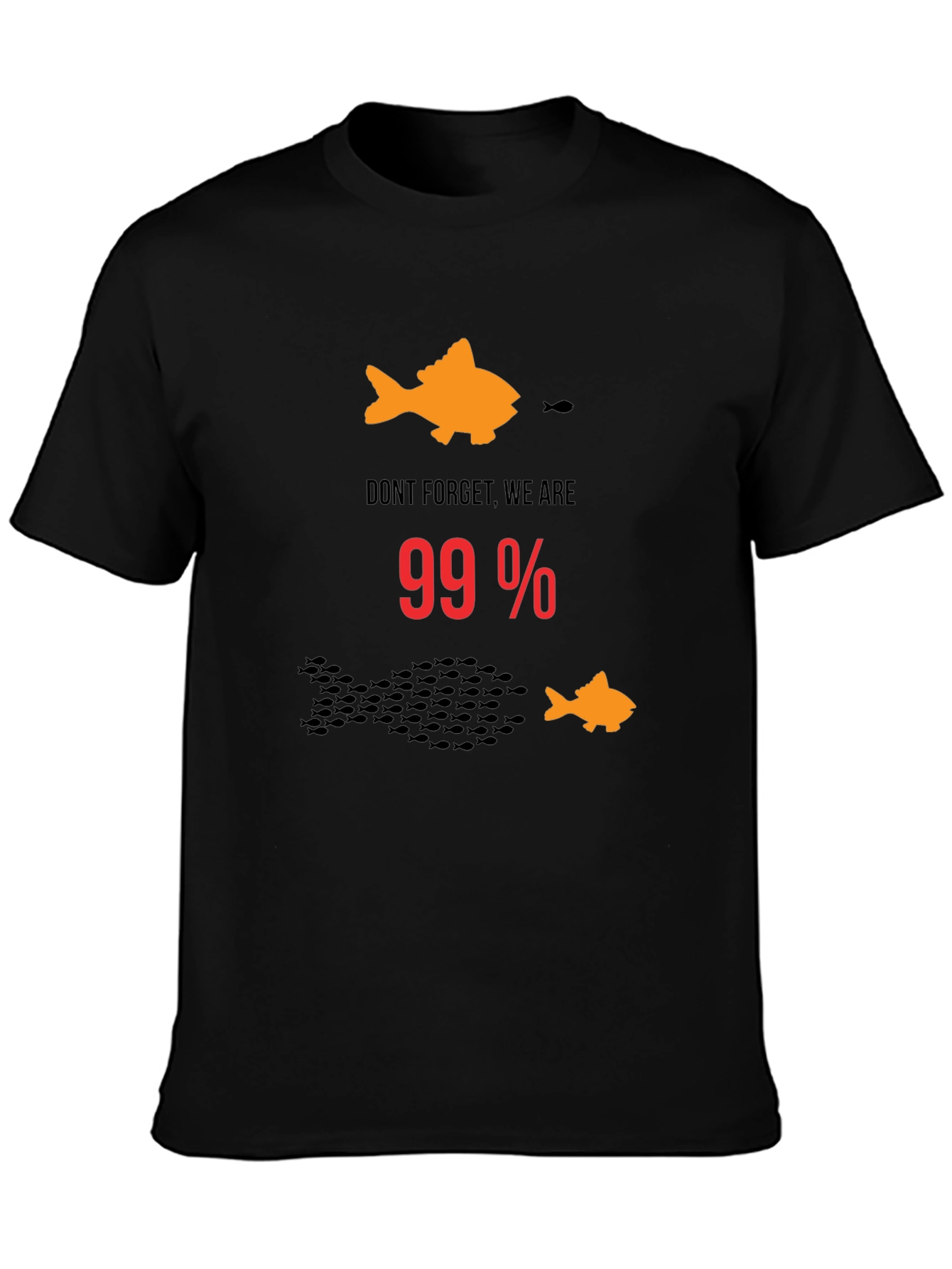 99% Fish Graphic T-Shirt - Black