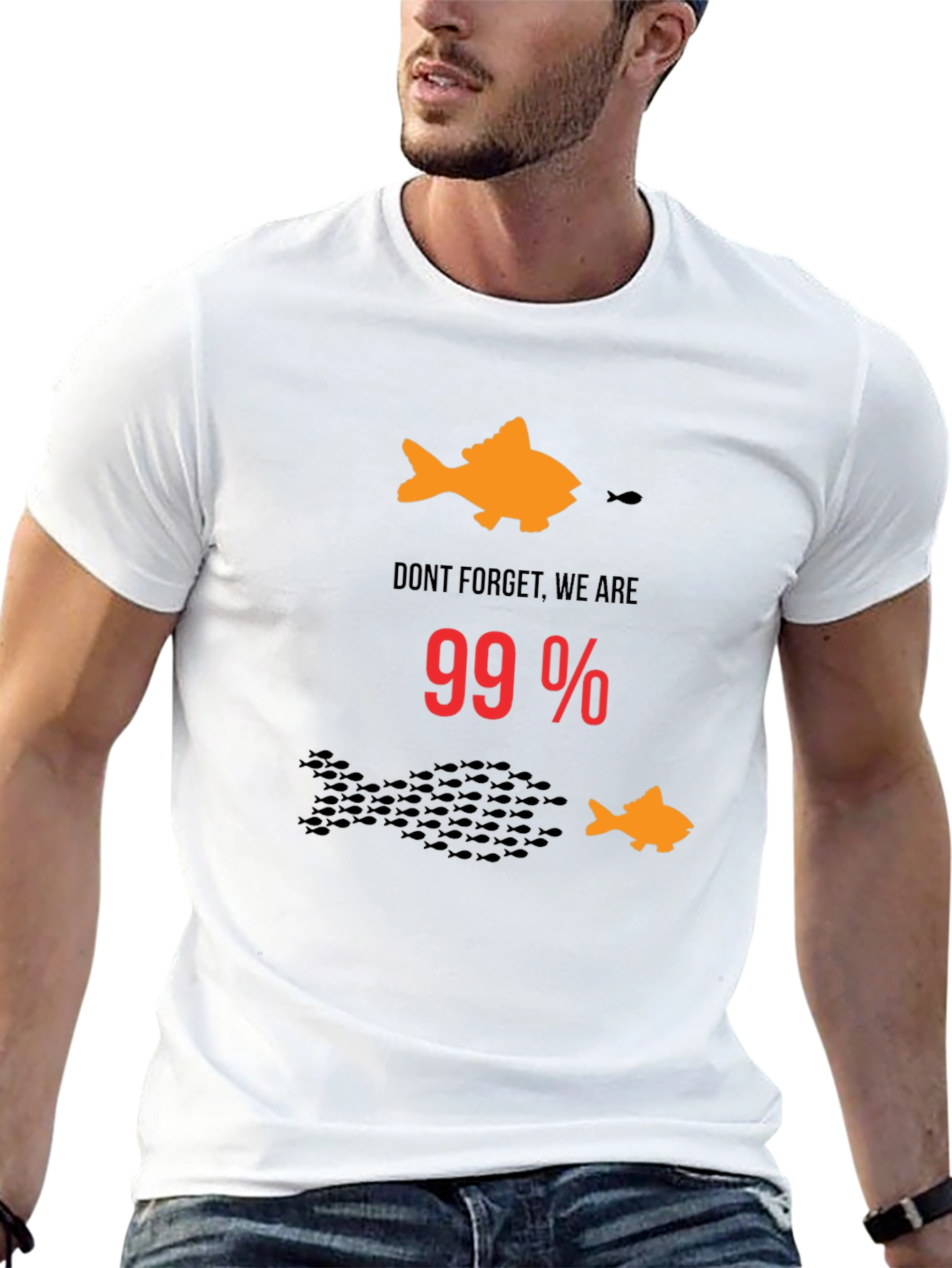 99% Fish Graphic T-Shirt - Black