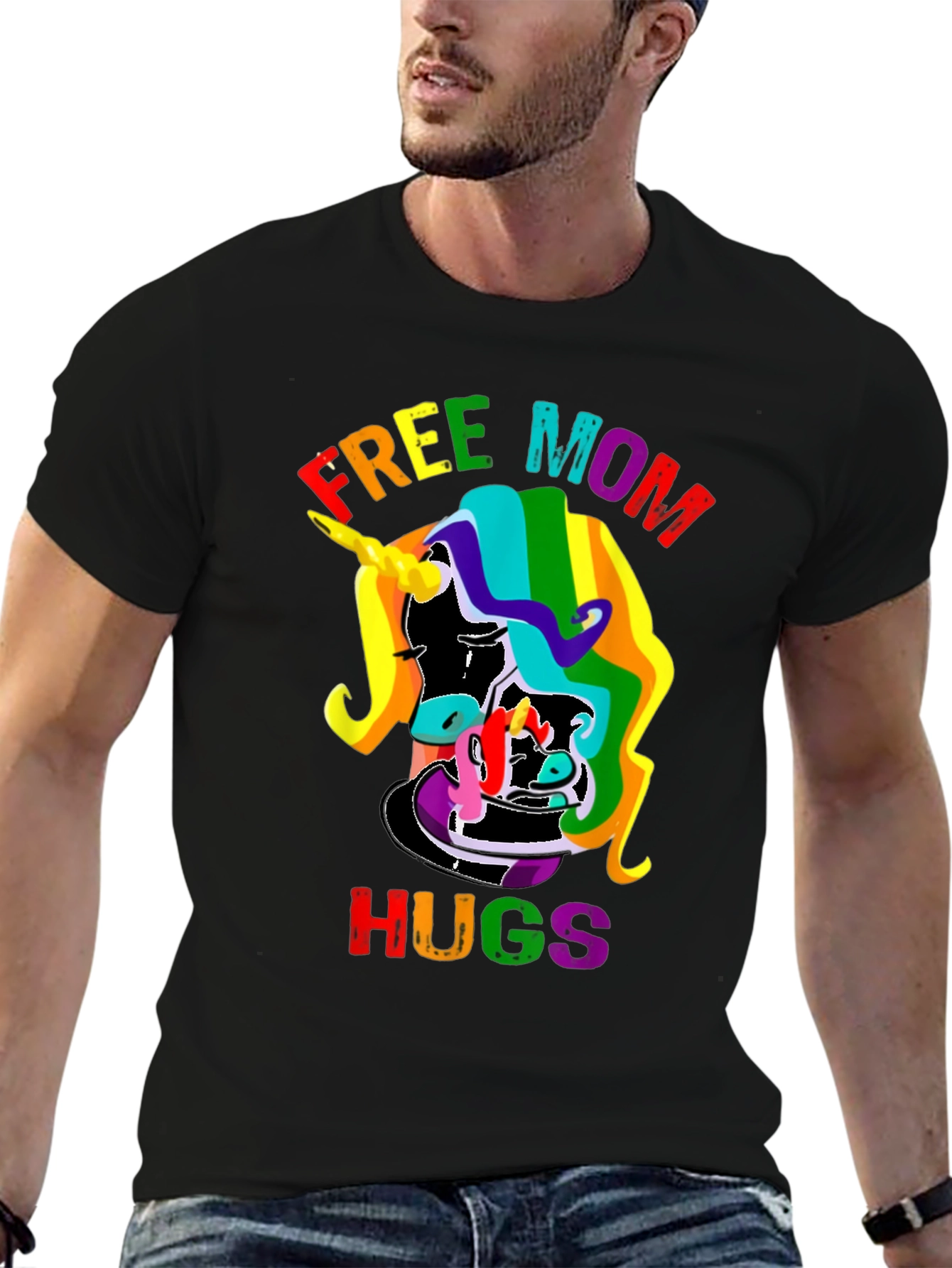 Free Mom Hugs Rainbow Unicorn T-Shirt