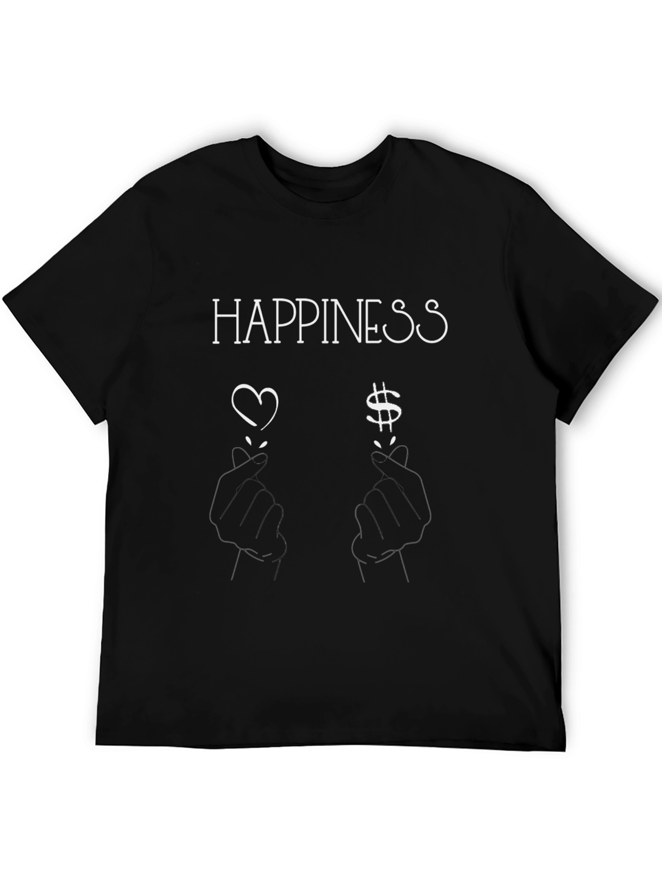 Happiness Graphic Tee - Love & Money Design Black