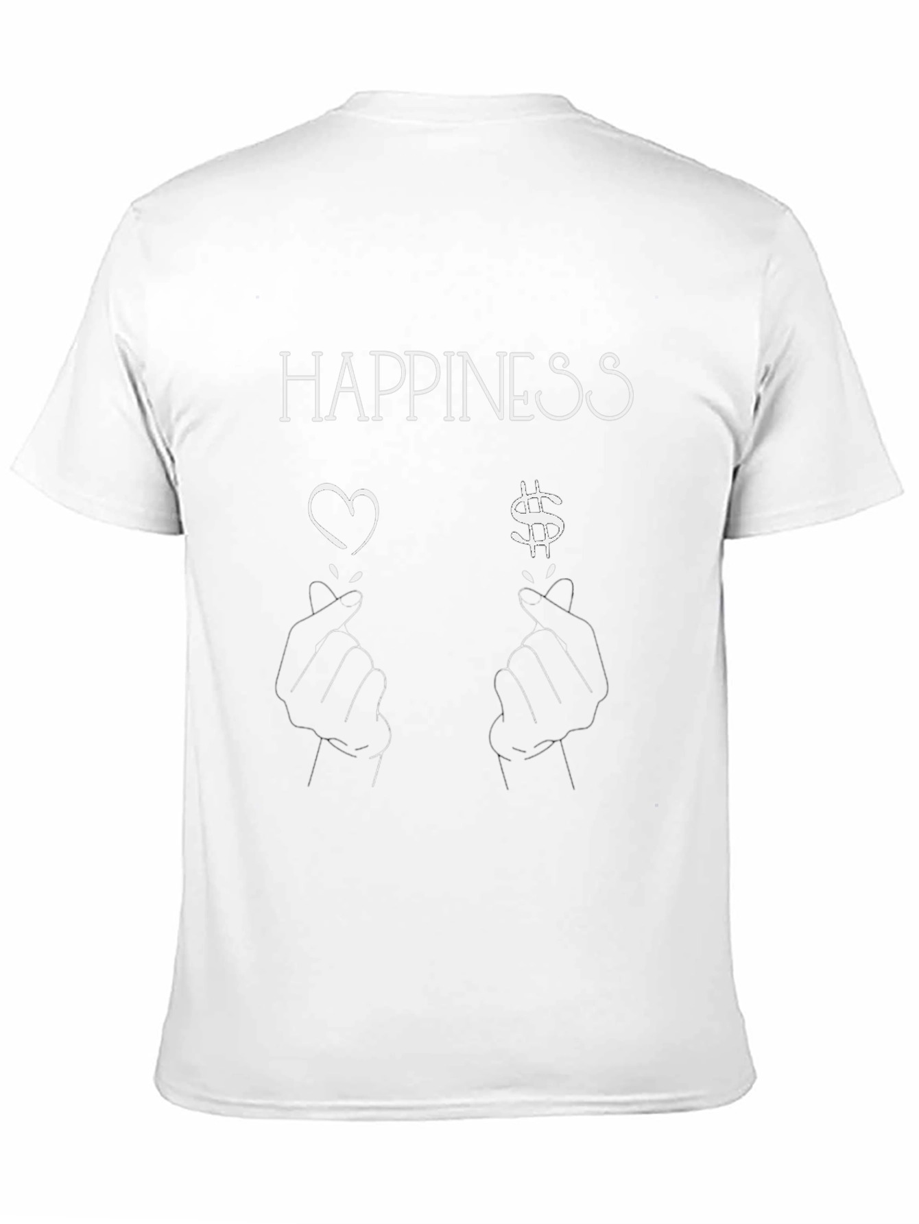 Happiness Graphic Tee - Love & Money Design Black
