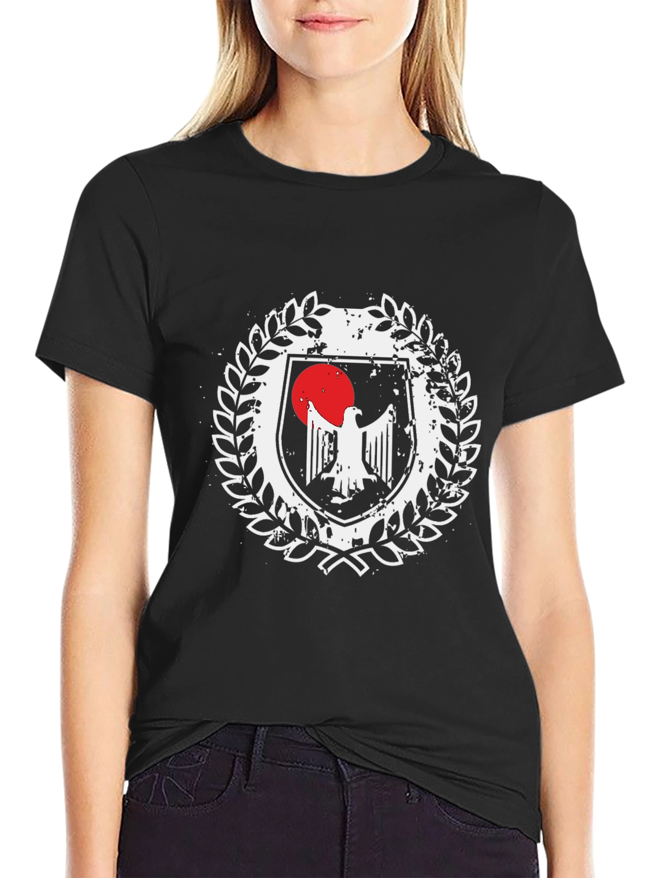 Emblem Eagle Graphic Tee - Distressed Design