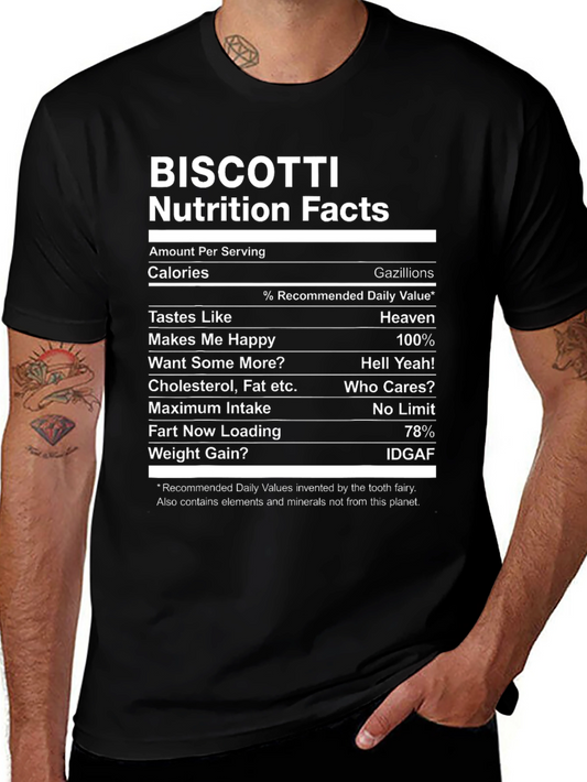 Biscotti Nutrition Facts T-Shirt - Funny Foodie Tee