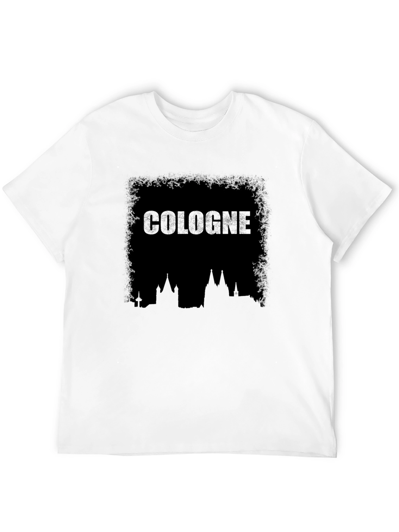 Cologne Skyline Graphic Print Black T-Shirt