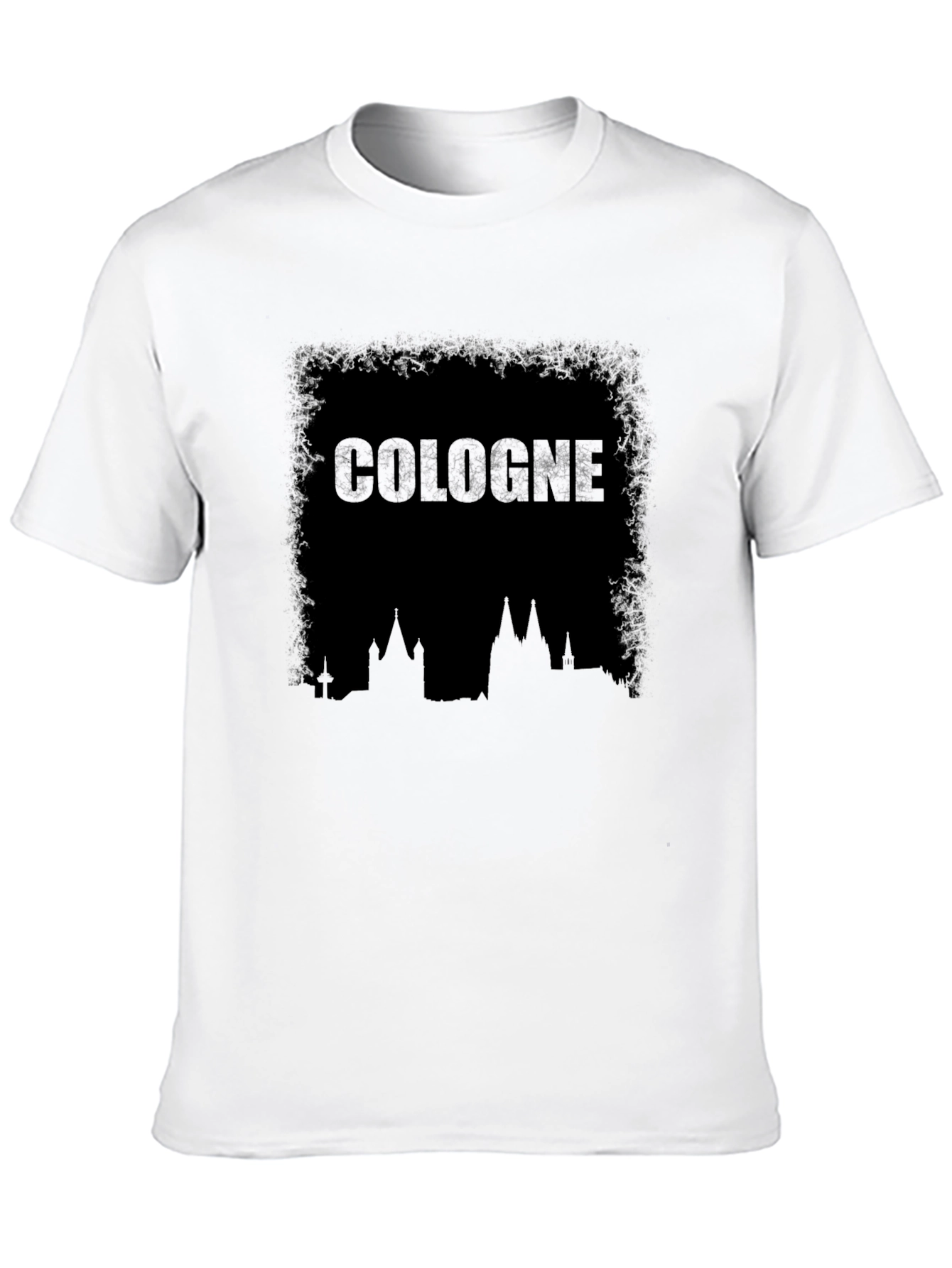 Cologne Skyline Graphic Print Black T-Shirt