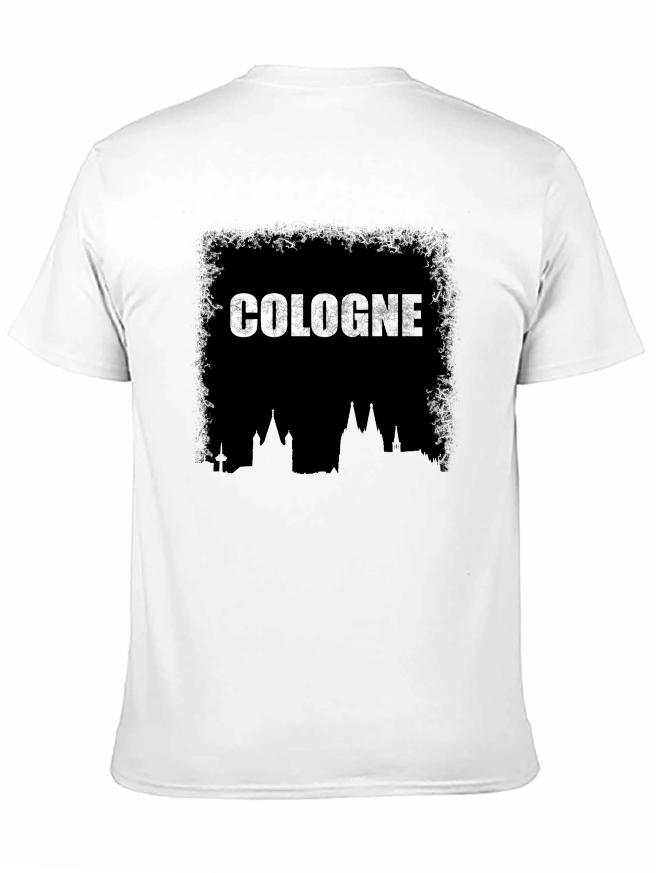 Cologne Skyline Graphic Print Black T-Shirt
