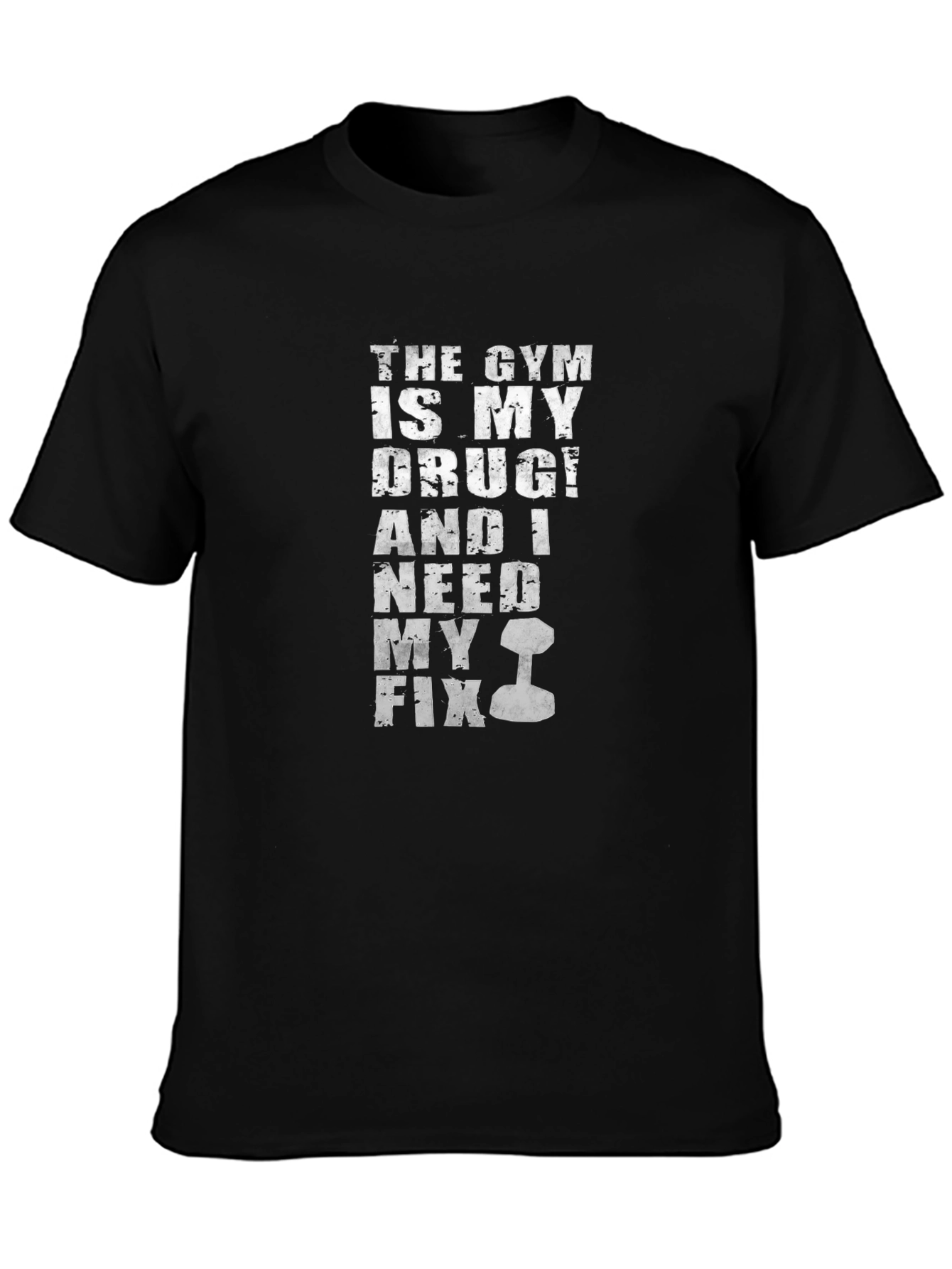 Gym is My Drug Mens Black Graphic T-Shirt